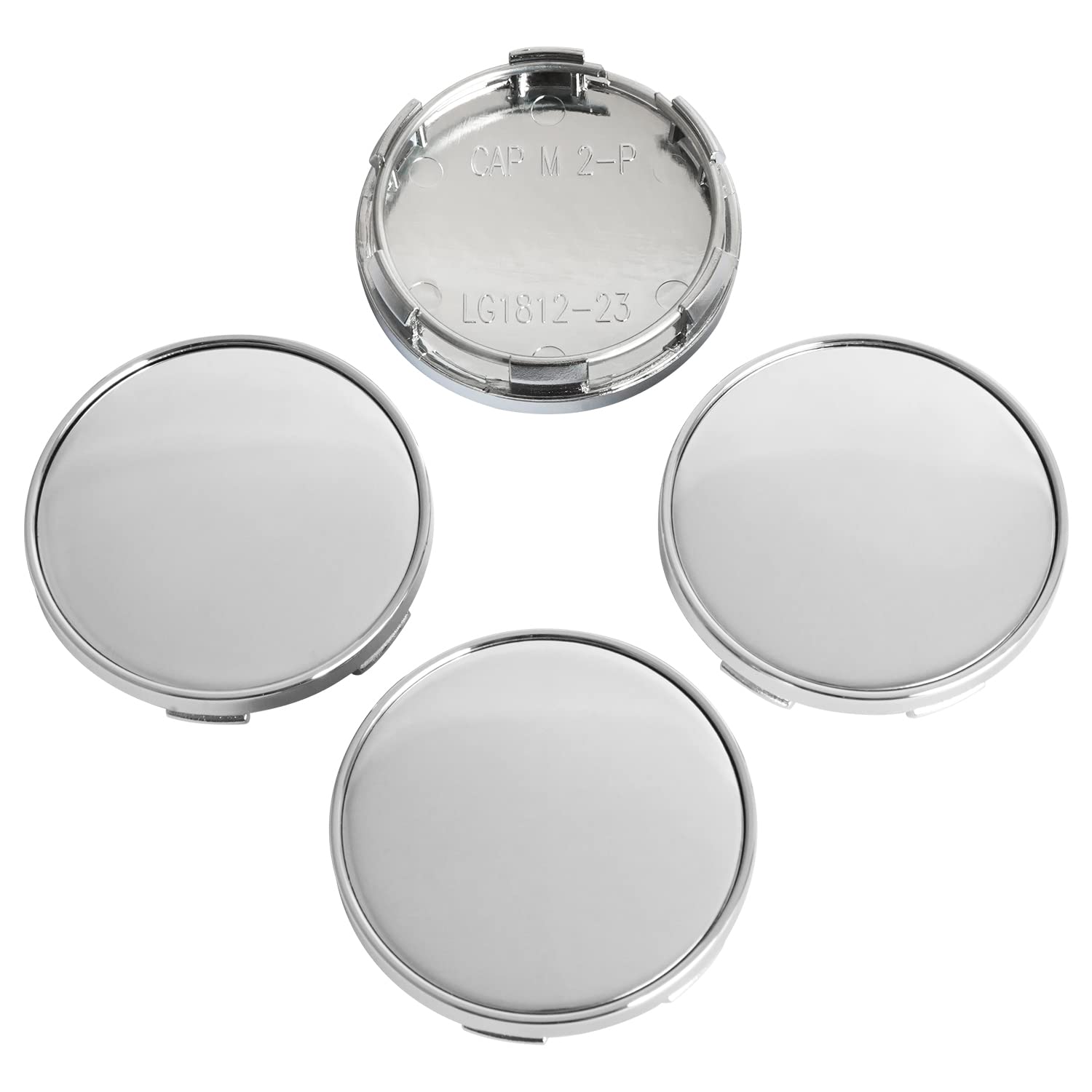 Kitspro 2.2Inch 56Mm Wheel Center Caps, Pack Of 4 (Chrome, Outer 56Mm, Inner 53Mm)