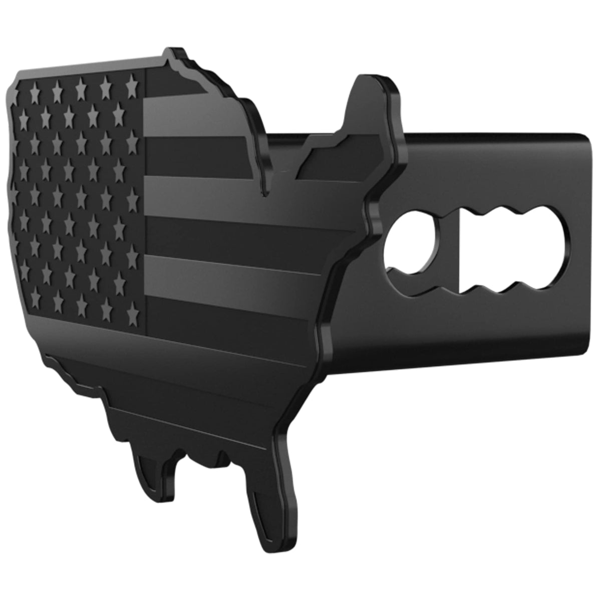 Everhitch Usa Map Flag Metal Trailer Hitch Cover Heavy Duty For Trucks Cars Suv (Fits 2'' Receivers, Usa Black Map)