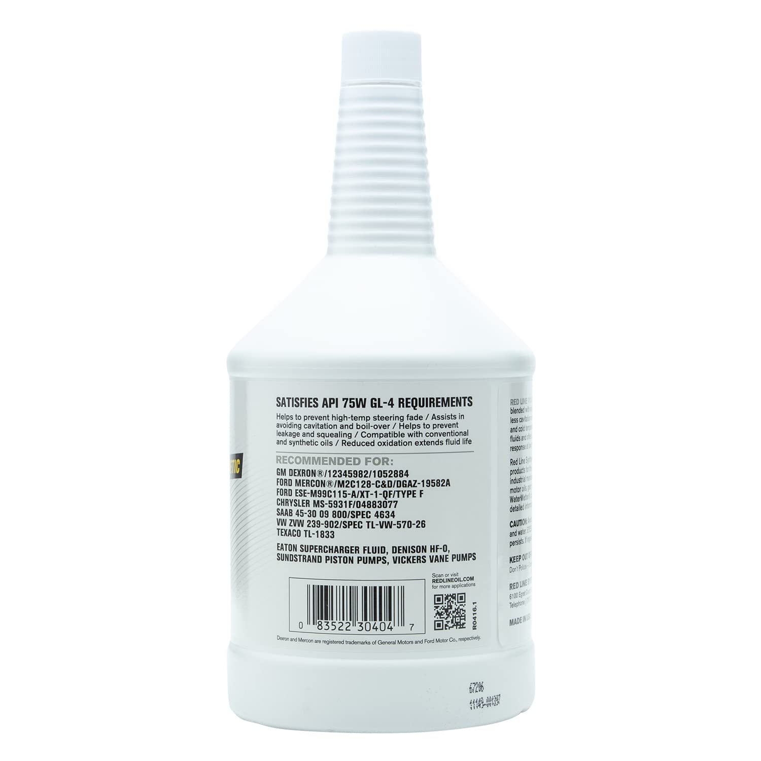 Red Line 30404 Power Steering Fluid - 1 Quart