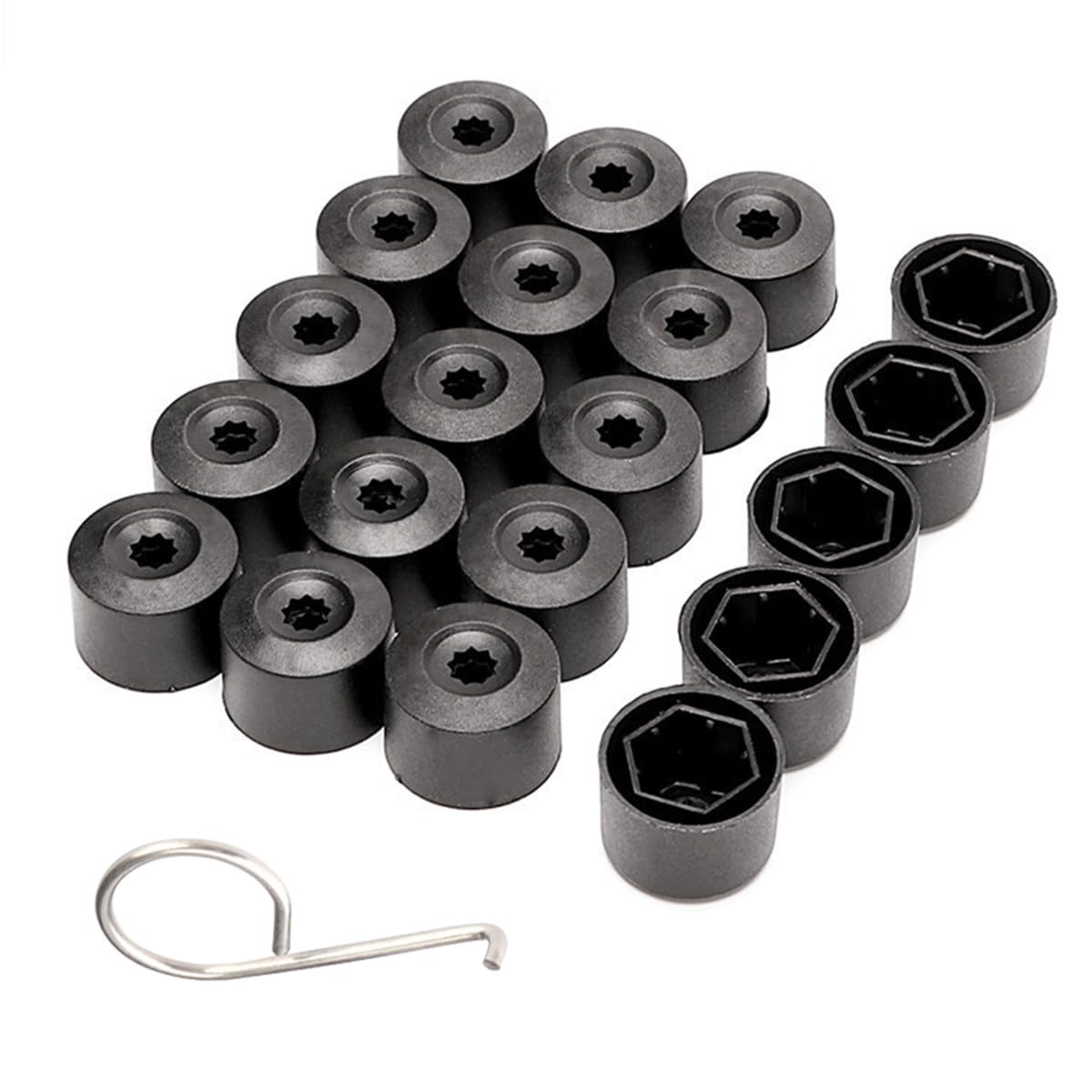Joycourt 20Pcs Car Wheel Lug Nut Covers Auto Tire Bolt Caps, 17Mm Wheel Nut Covers With Removal Tool, Wheel Bolt Cover Dismantle