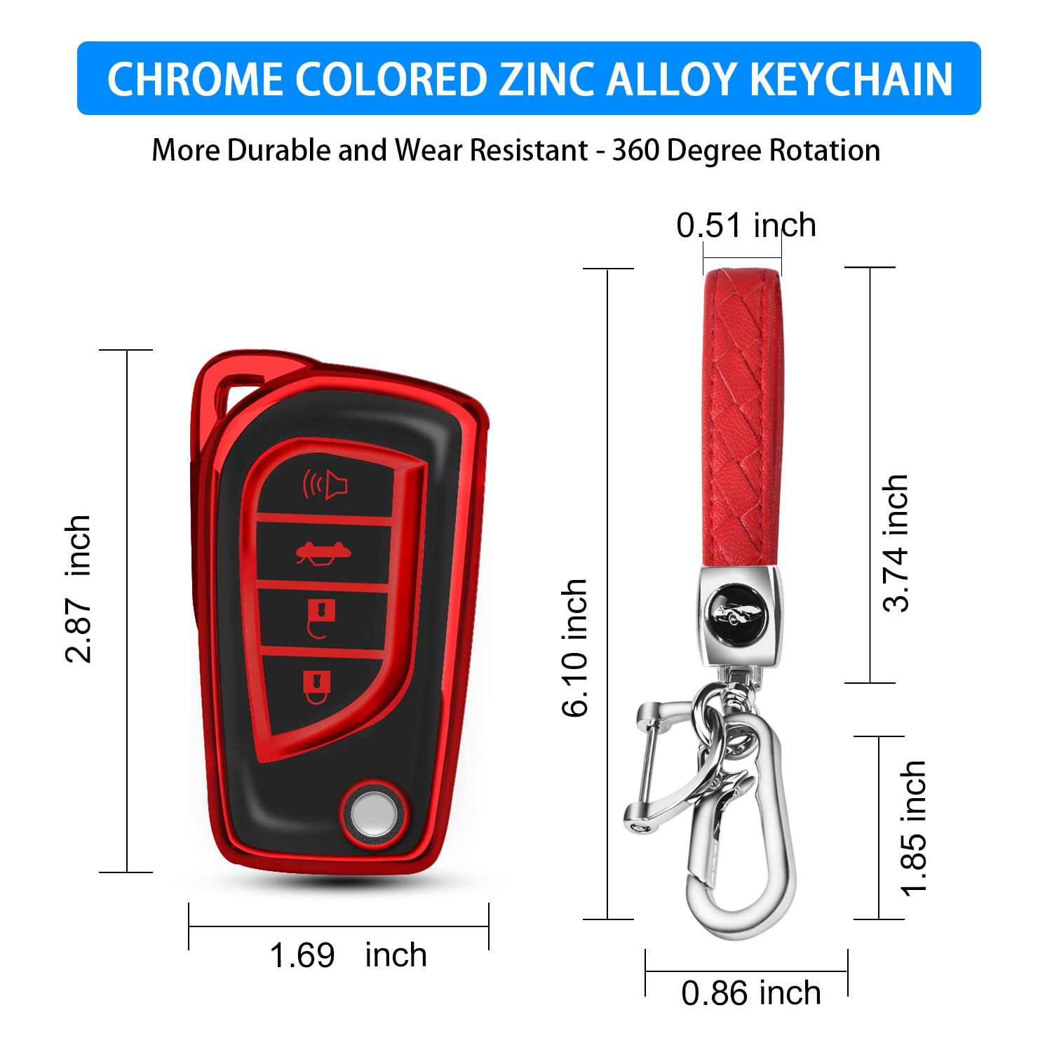 Qbuc For Toyota Flip Key Fob Cover Soft Tpu Key Case Cover With Keychain For Fortuner Tundra Camry Rav4 Challenger Key Shell