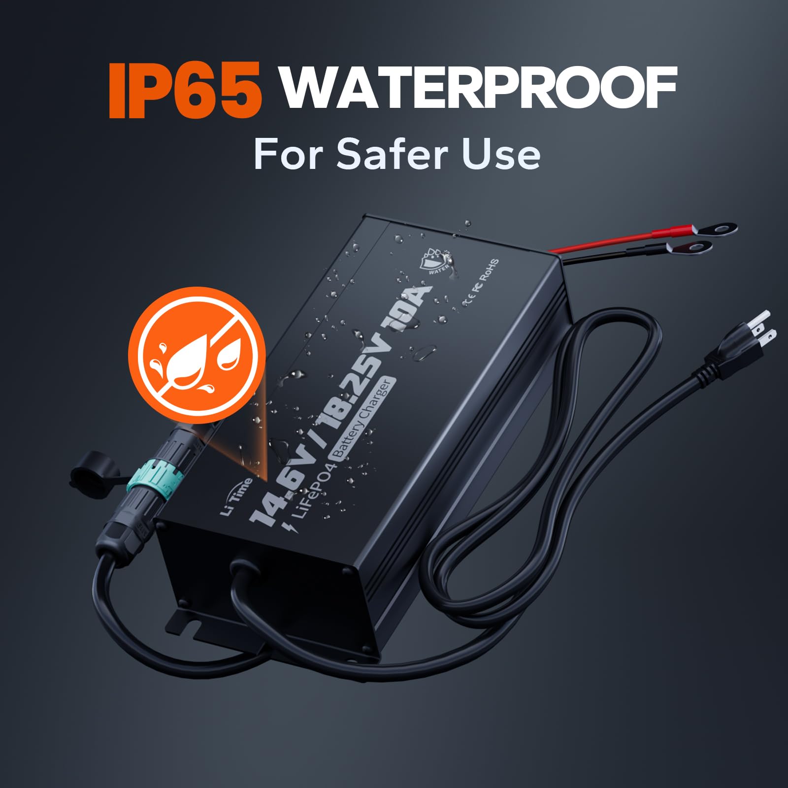 LiTime 16V(18.25V) 10A Mountable Lithium Battery Charger