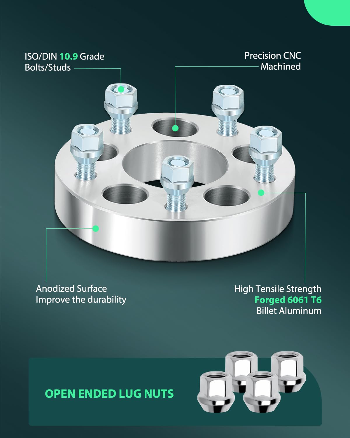 SCITOO 5x114.3 to 5x127 Wheel Spacers 5 Lug 4Pcs 1.25'' Wheel Spacers Adapters 5x4.5 to 5x5 for Wrangler Wheel Adapters for Libe