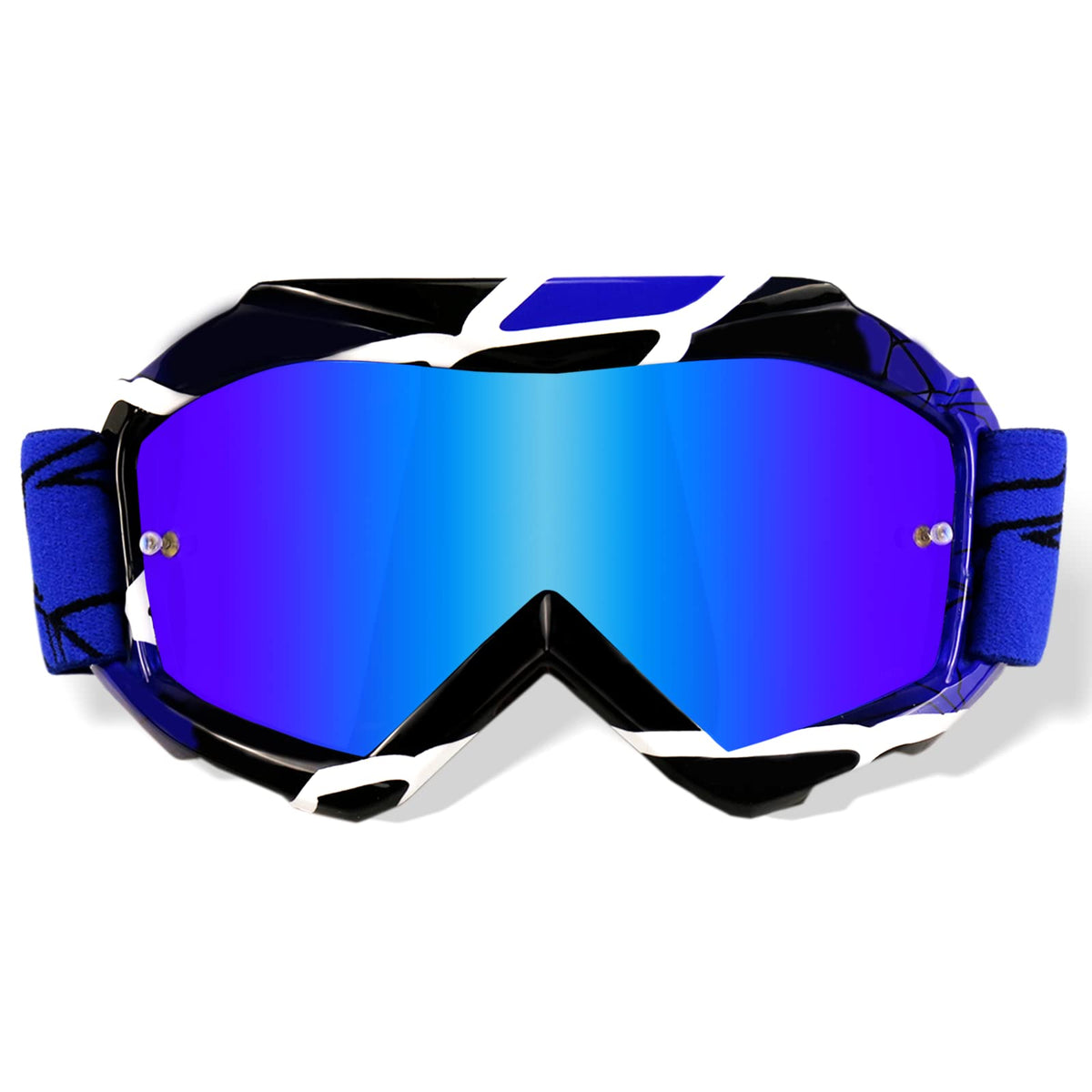NENKI Youth & Kids Motocross Goggles - Dirt Bike Goggles with Anti Fog & 100% UV Protection Blue Lens
