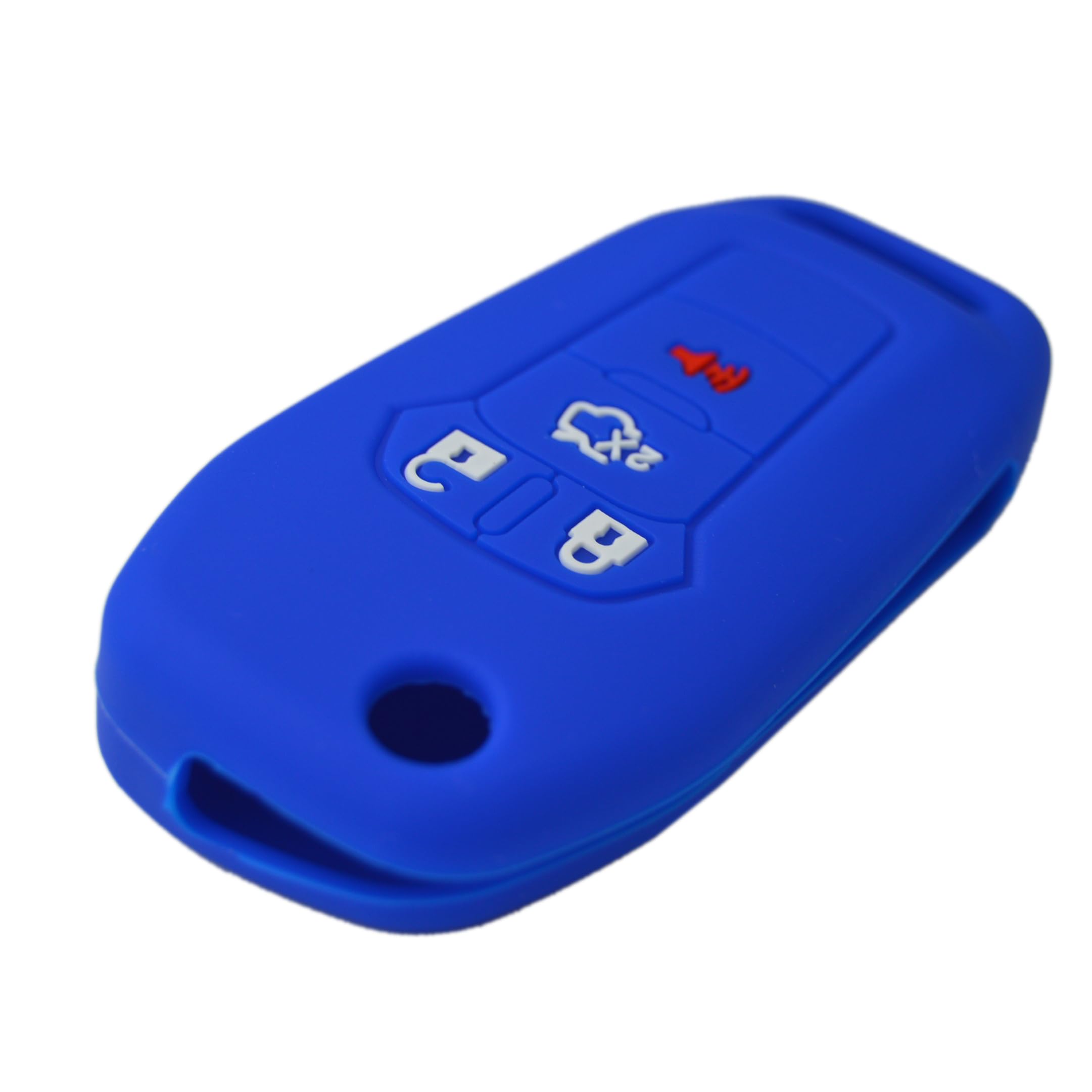Silicone Rubber Key Fob Cover Protector for Ford Fusion Explorer (Flip Key) N5F-A08TAA 164-R7986 5924003 4 Button Remote Control