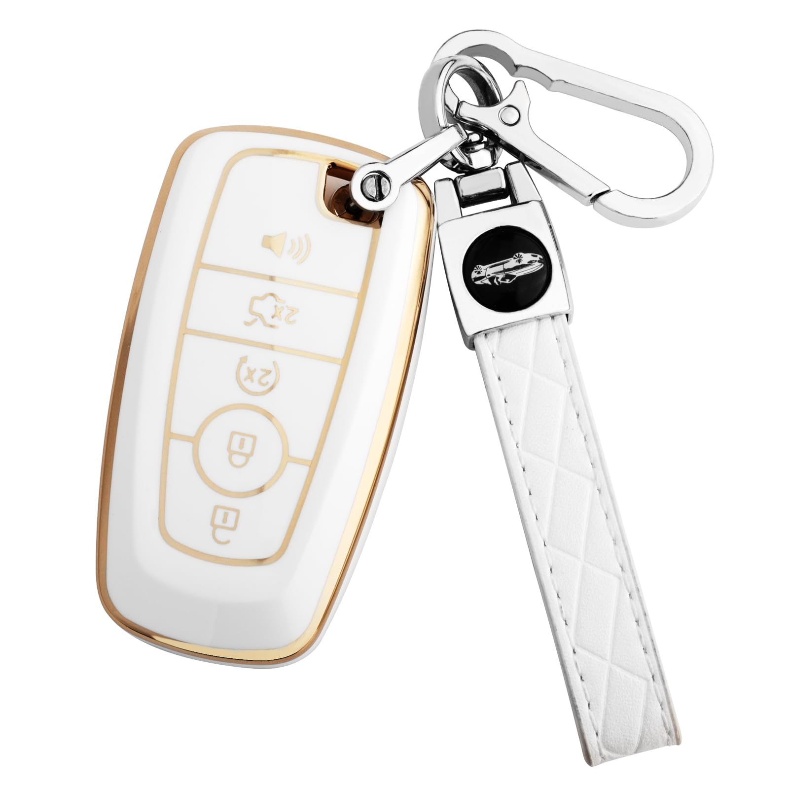 Xiyang Trade For For Ford Key Fob Cover With Keychain,Key Case Shell Protector Holder For Ford Explorer Fusion Escape Edge Exped