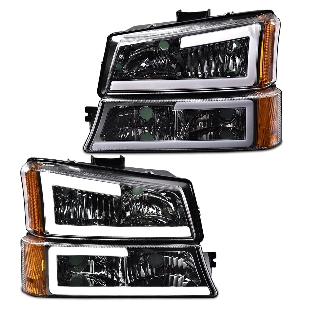 Cheda Led Headlights Assembly Compatible With Silverado 1500 2500 3500 & Hd Models / 2003-2006 Chevy Avalanche 1500 2500 Headlam