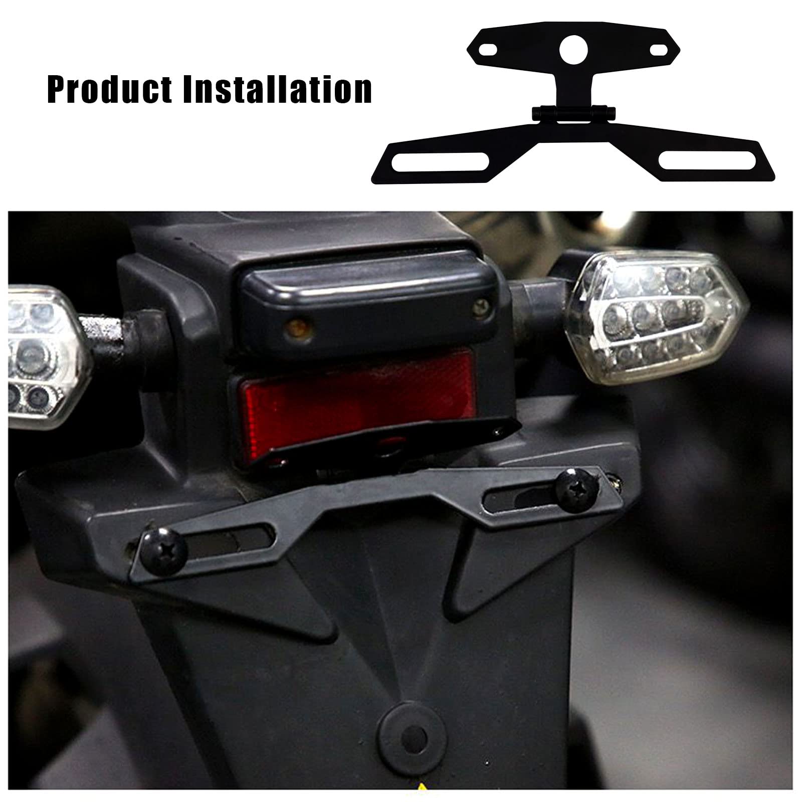 Motorcycle License Plate Bracket, Motorcycle License Plate Mount Adjustable Motorcycle License Plate Holder With Foldable Bracket For Motorcycle Atv
