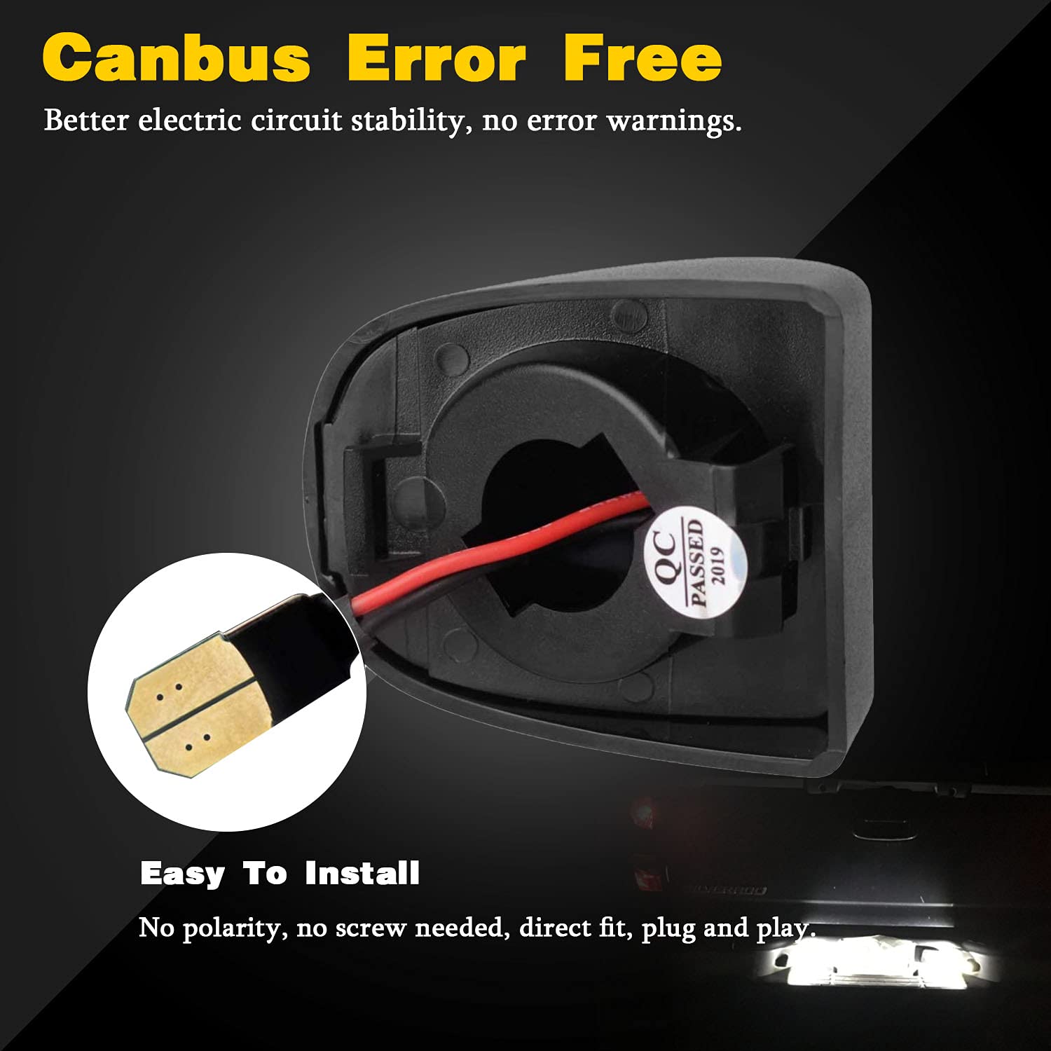 Xtauto Led License Plate Lights Lamp Super Bright Assembly Replacement For Cadillac Escalade Chevy Silverado 1500 2500 3500 Suburban Tahoe Gmc Sierra 1500 2500 3500 Yukon Xl 2-Pack