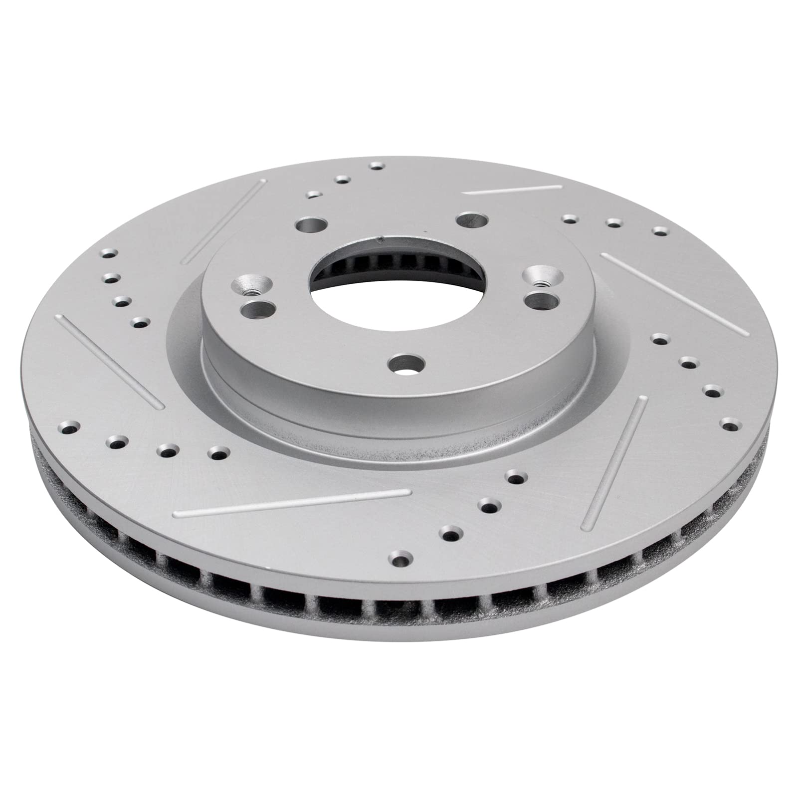 Trq Front Performance Brake Rotors Set Premium G-Coated Cross Drilled & Slotted Compatible With 20067-2016 Hyundai Santa Fe