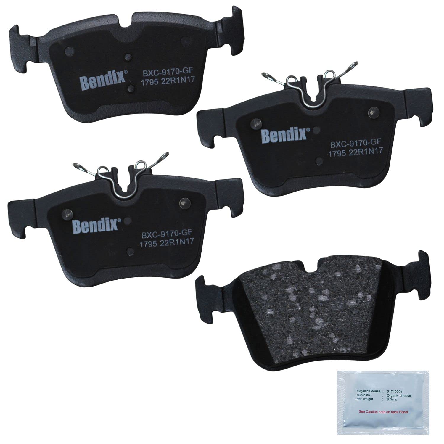 Bendix Priority1 Cfc1795 Ceramic Rear Brake Pads For Mercedes-Benz C180 2019-2015, C200 2020-2016, C250 2018-2016, C300 2021-201