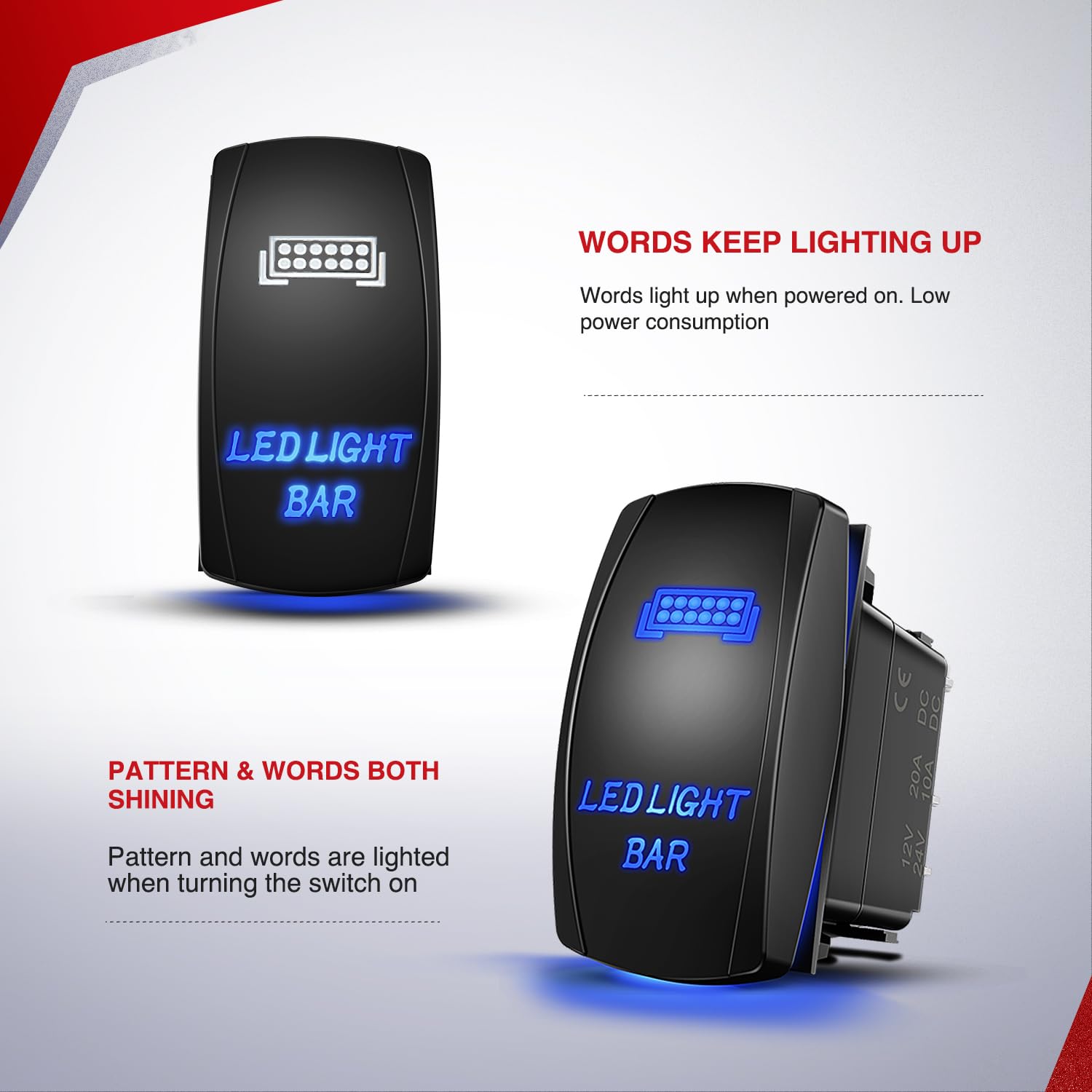 Nilight 14Awg Led Light Bar Wiring Harness Kit 12V On Off 5Pin Rocker Switch Laser Waterproof Toggle Switches Power Relay Blade