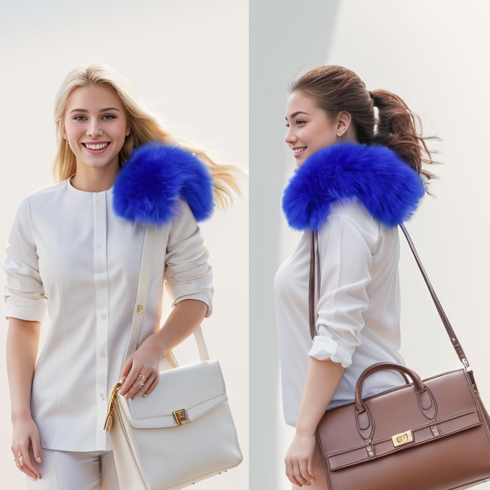 Ogland Long Wool Fuzzy Sheepskin Seat Belt Covers, Fluffy Wool Seatbelt Pads Covers For Universal Car Pet Adults Kids Women,2 Pa