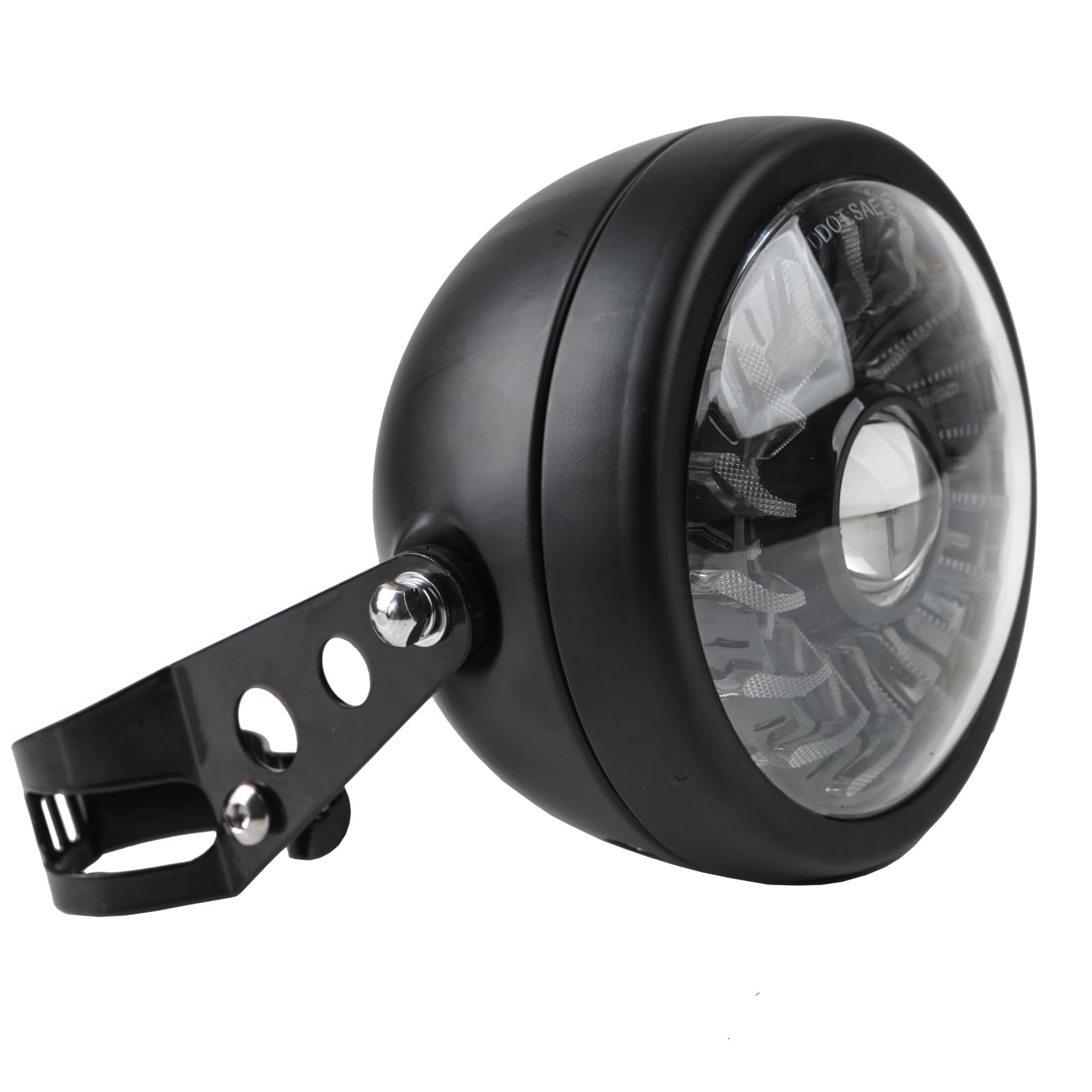 SINLIRU 5.75inch 5-3/4 Black LED Motorcycle Headlight Whirlwind White/Amber DRL Start-up Gradient Welcome Halo Head Light with M