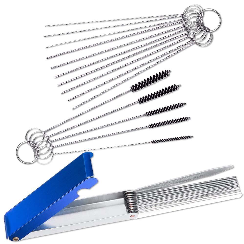 Finegood Carburettor Cleaning Kit 13 Pcs Cleaning Kit + 10 Cleaning Needles + 5 Nylon Brushes For Motorcycle Atv Welder Carburet