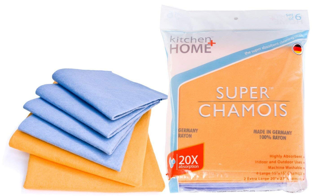Super Chamois - Super Absorbent Shammy Cleaning Cloth Value 6 Pack - Holds 10X It'S Weight In Liquid