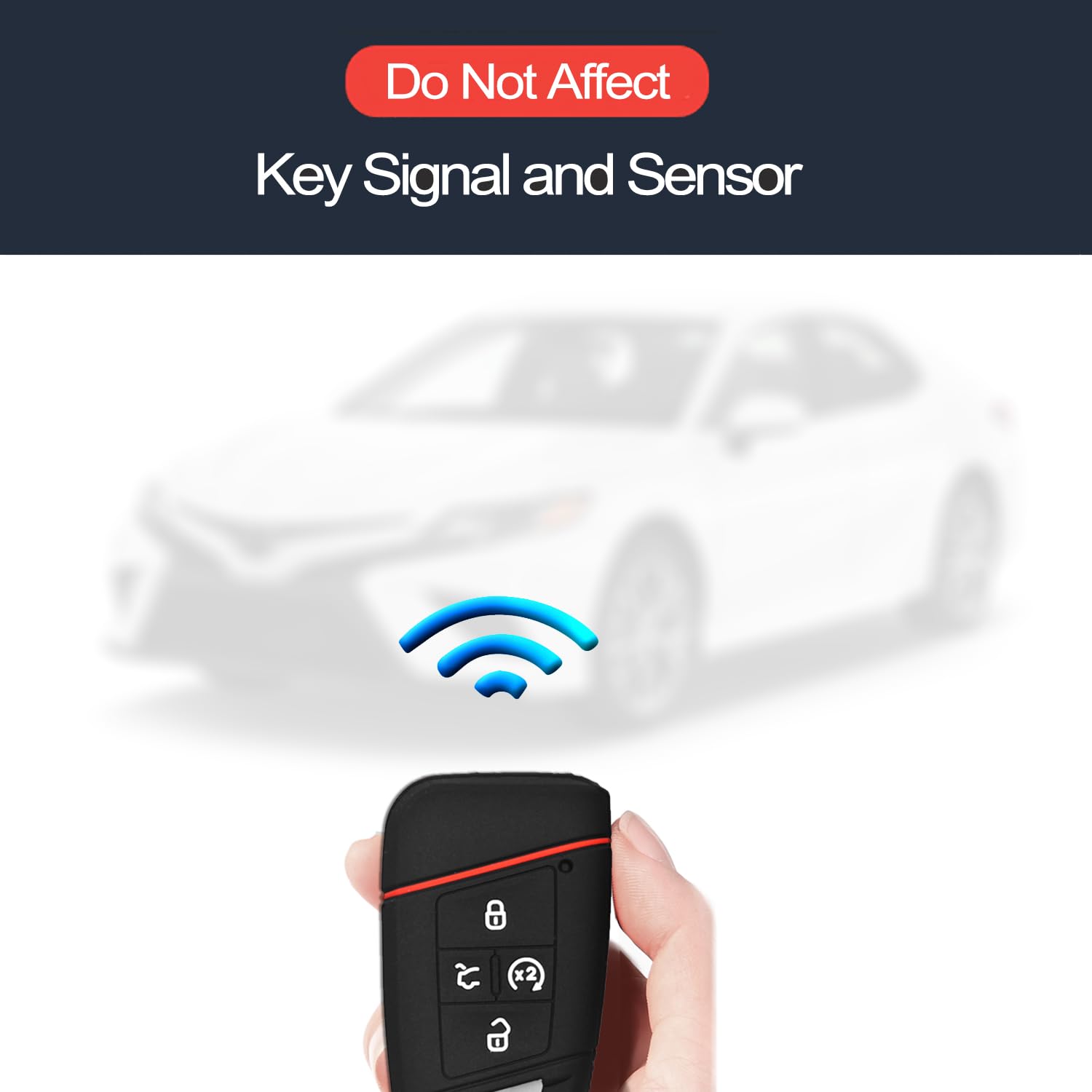 INFIPAR 2pcs Compatible with Volkswagen VW Jetta Atlas Passat Tiguan Arteon Taos Golf Alltrack Black Key Fob Cover Case Key Chai