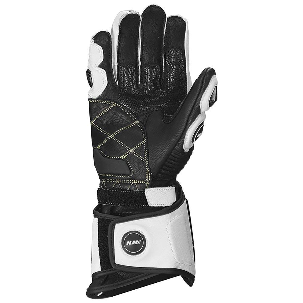 ILM Air Flow Leather Motorcycle Gloves - XXL, White-Long, Model GRC01L for Men & Women - Durable, Comfortable Riding Gear