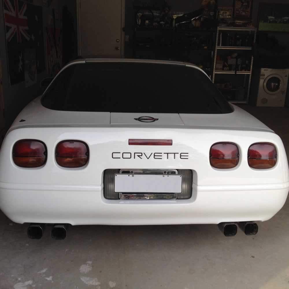 Bdtrims Front And Rear Bumper Raised Letters Compatible With 1991-1996 Corvette C4 Models (Matte Black)