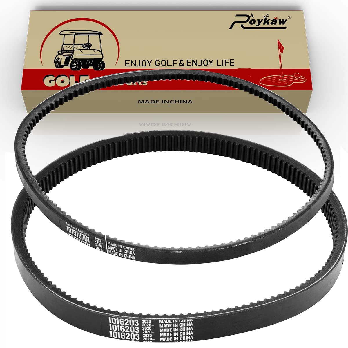 Roykaw Club Car Ds Precedent Drive Belt And Starter Generator Belt Kit Fit Golf Cart Ds 1997-Up And Precedent 2004-Up, Replace 1