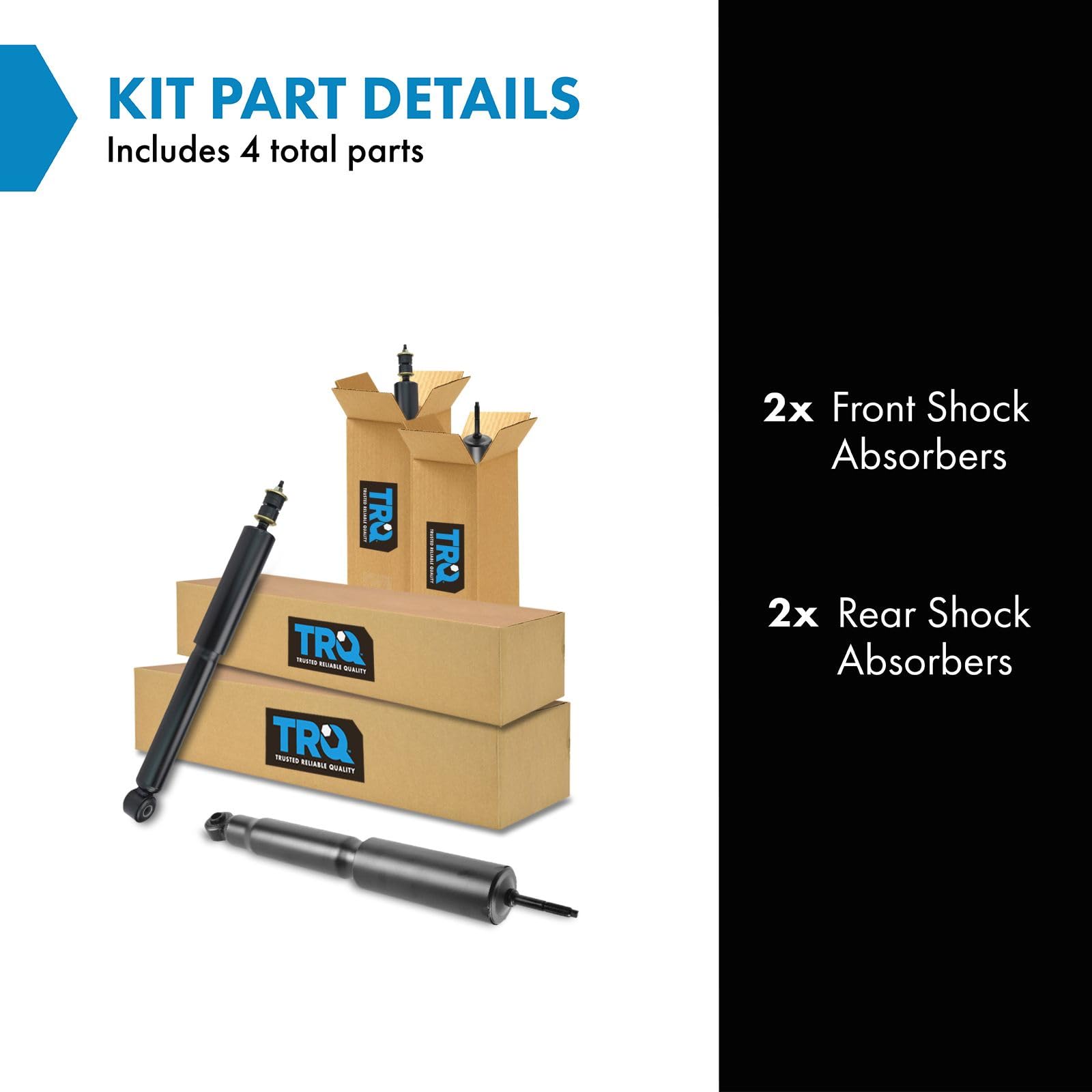 Trq Front And Rear Shock Absorber Set Compatible With 1998-2002 Honda Passport 1998-2000 Isuzu Amigo 2002-2004 Axiom 1998-2004 R