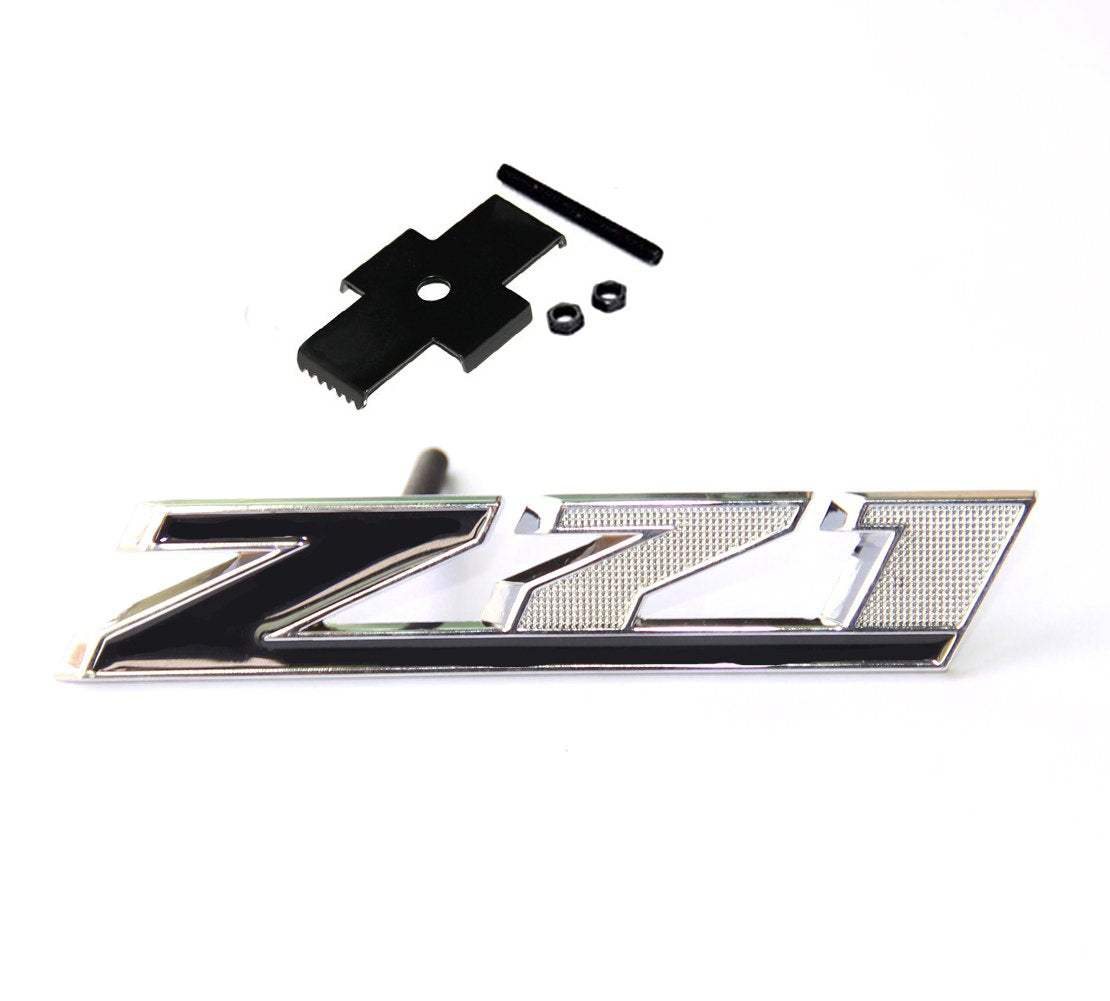 Yoaoo 1X Oem Black Grille Z71 Emblem Badge 3D Compatible With Silverado 2500Hd 3500Hd Sierra Tahoe Chrome