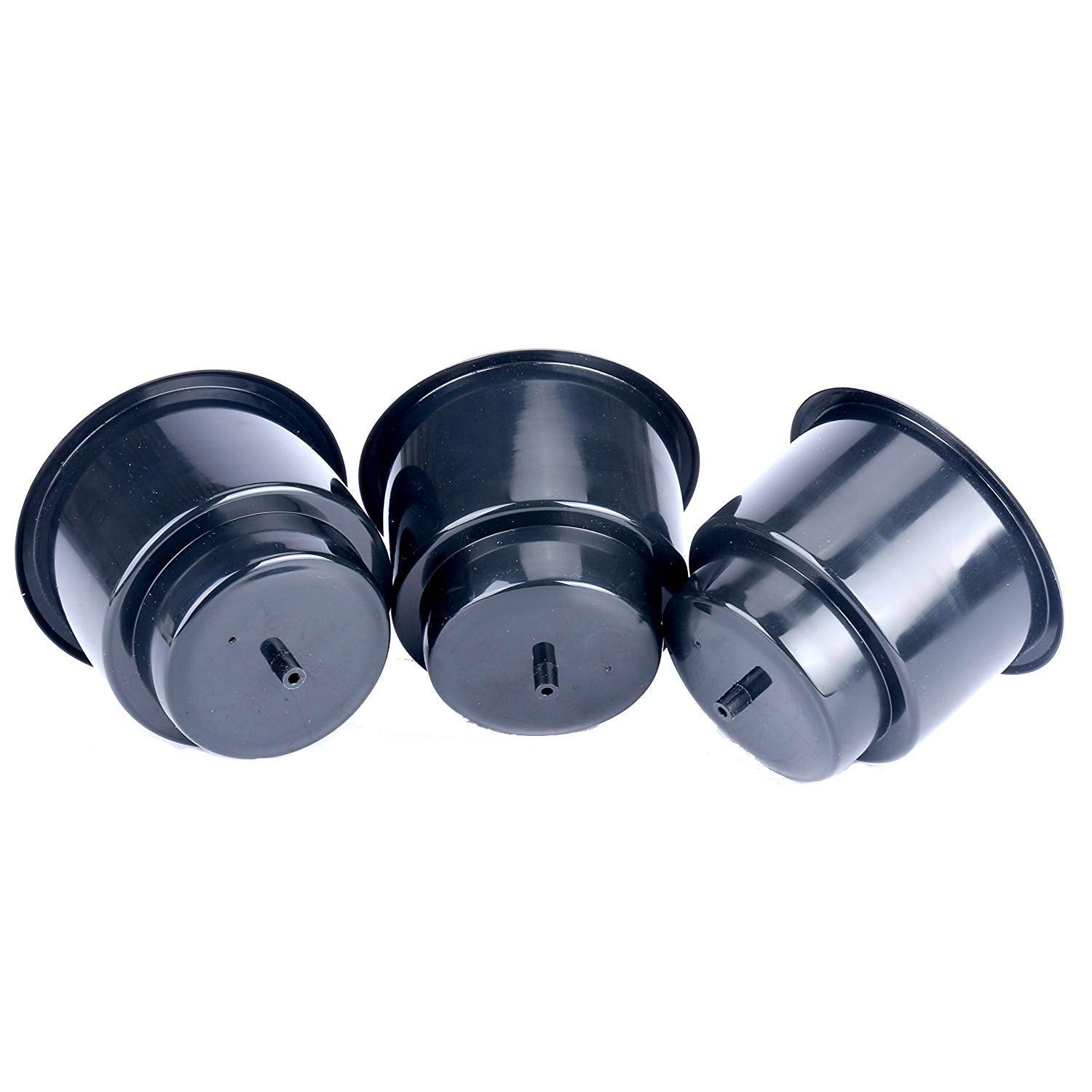 Amarine Made Boat Cup Holders For Drinks, Recessed Plastic Cup Drink Can Holder With Drain Hole For Boat Truck Car Table Black (