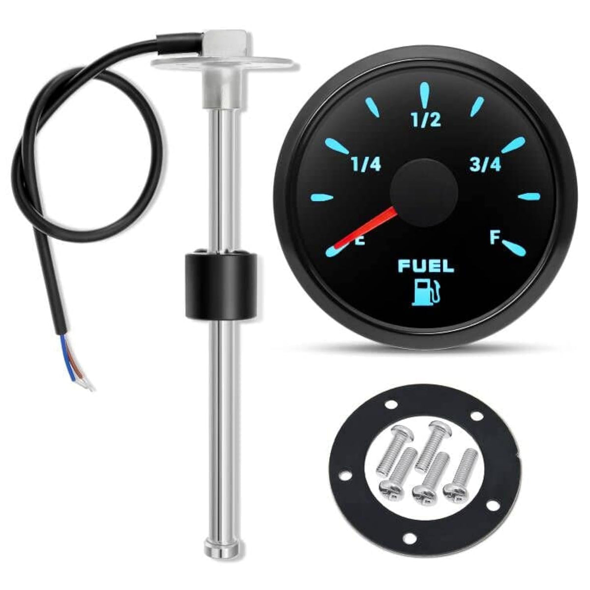 ARTILAURA Fuel Sending Unit and Gauge Kit, 240-33ohms 11'' (275mm) Boat Marine Fuel Tank Sender Stainless Steel Gas Sensor for C