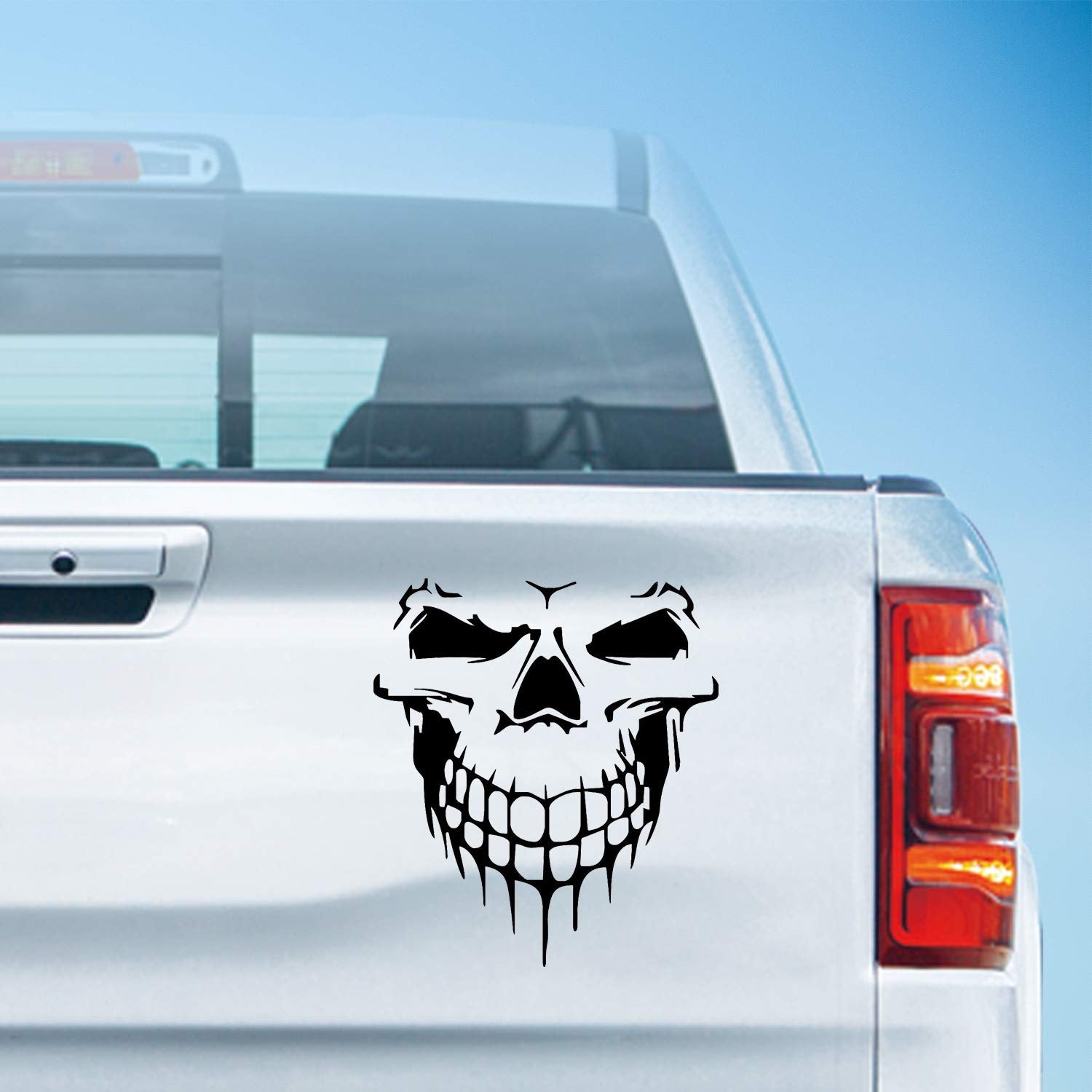 Hungmieh Skull Stickers And Decals For Car Windows, Doors And Trucks, 3D Skull Decals For Car Styling, Laser Bumper Stickers, Gl