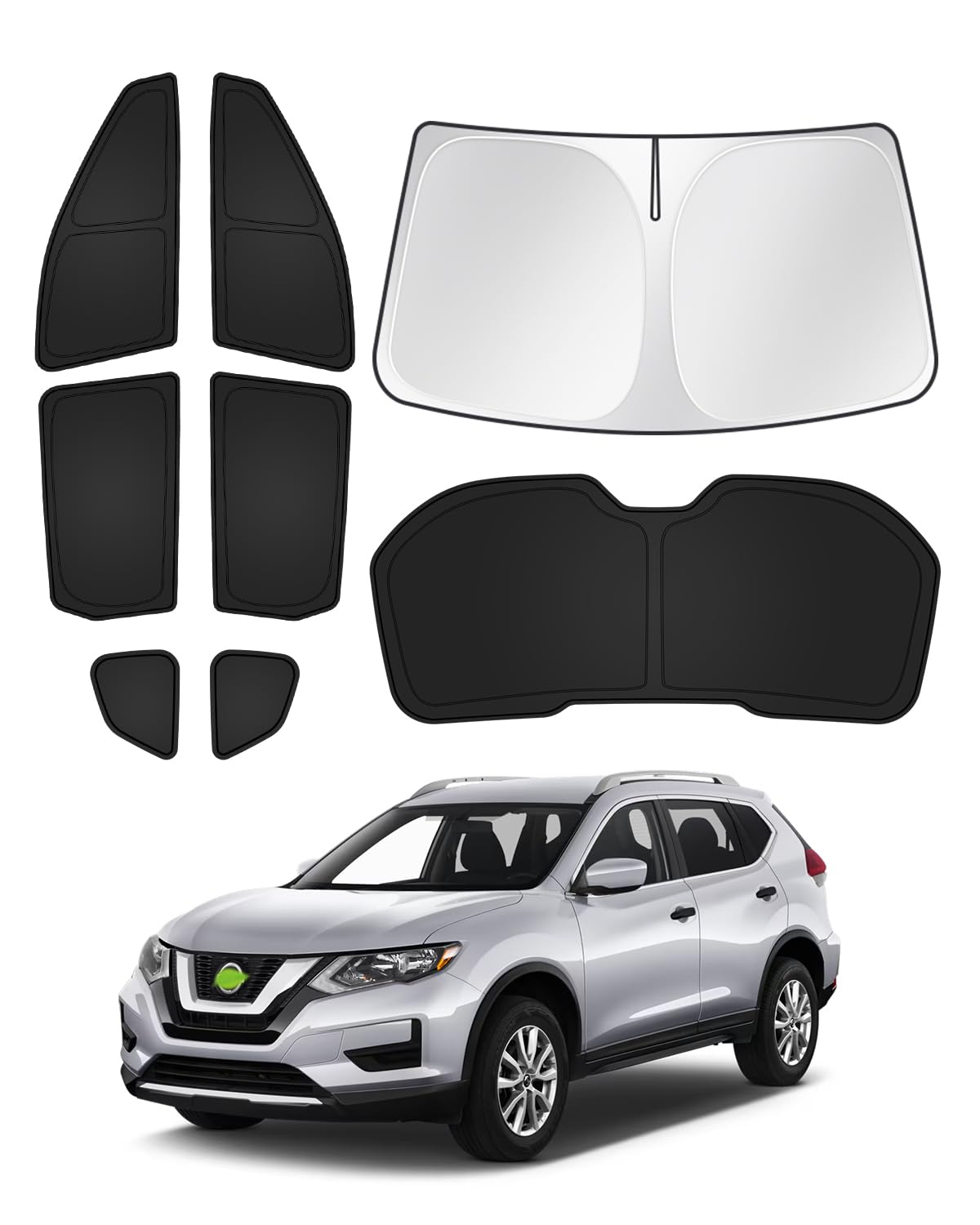 Canvcle Sunshades For 2014-2020 Nissan Rogue (Not For Rogue Sport) Accessories Windshield Sun Shade Side Rear Window Shade Cover