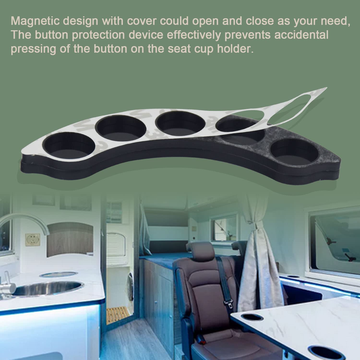 Rv Cup Holder Button Guard And Cover Compatible With Thomas Payne/Stacy Stewart Couches For Rvs - Three Button Guards With Magne
