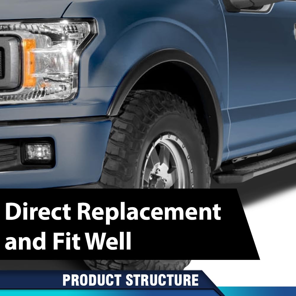 PIT66 Fender Flares Compatible with Ford F150 2018 2019 2020 Smooth Paintable Factory Style 4pcs