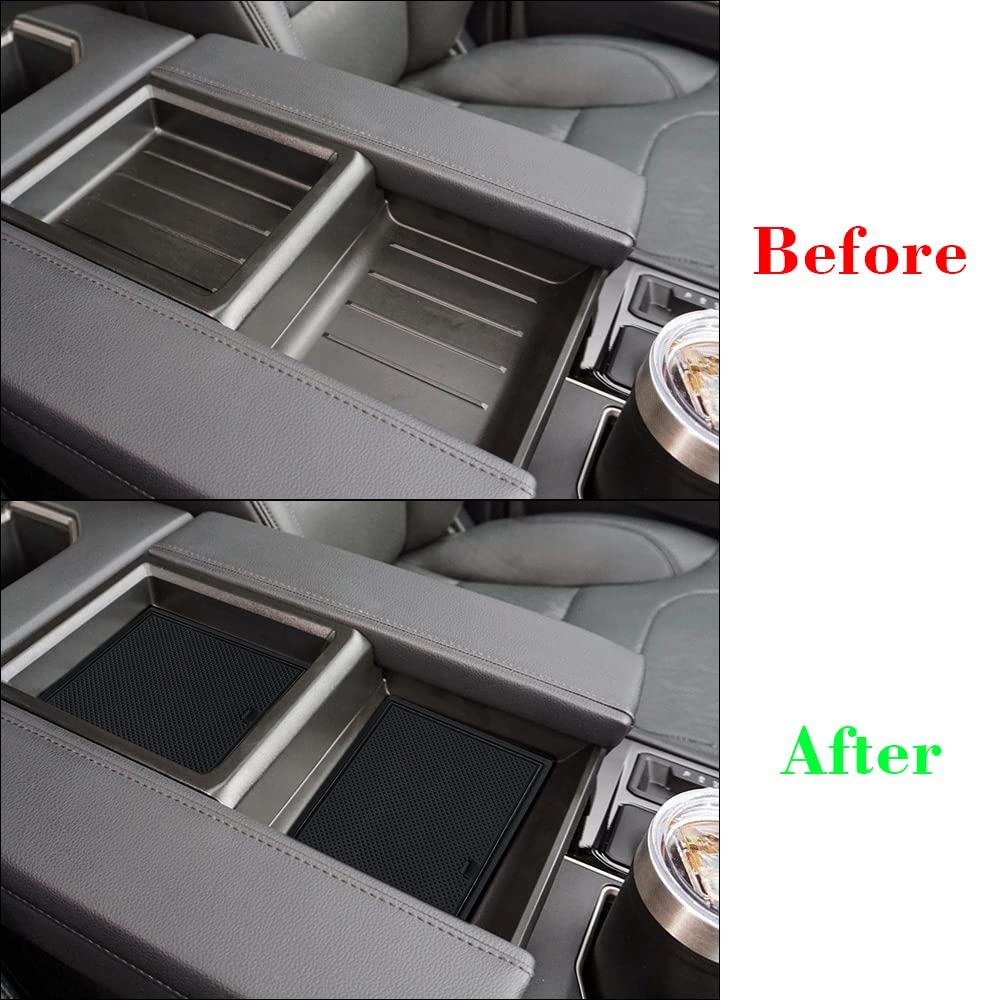 Muslogy Fits Tundra Accessories 2022 2023 2024 Premium Custom Interior Non-Slip Anti Dust Cup Holder Inserts 30 Pcs Set Center C