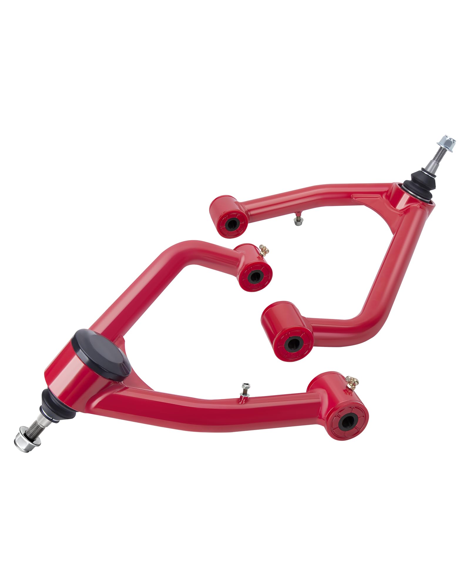 Upper Control Arms For 2-4 Inch Lift Fit 2007-2018 Chevy Silverado 1500 GMC Sierra 1500, Red Adjustable Suspension Control Arms 