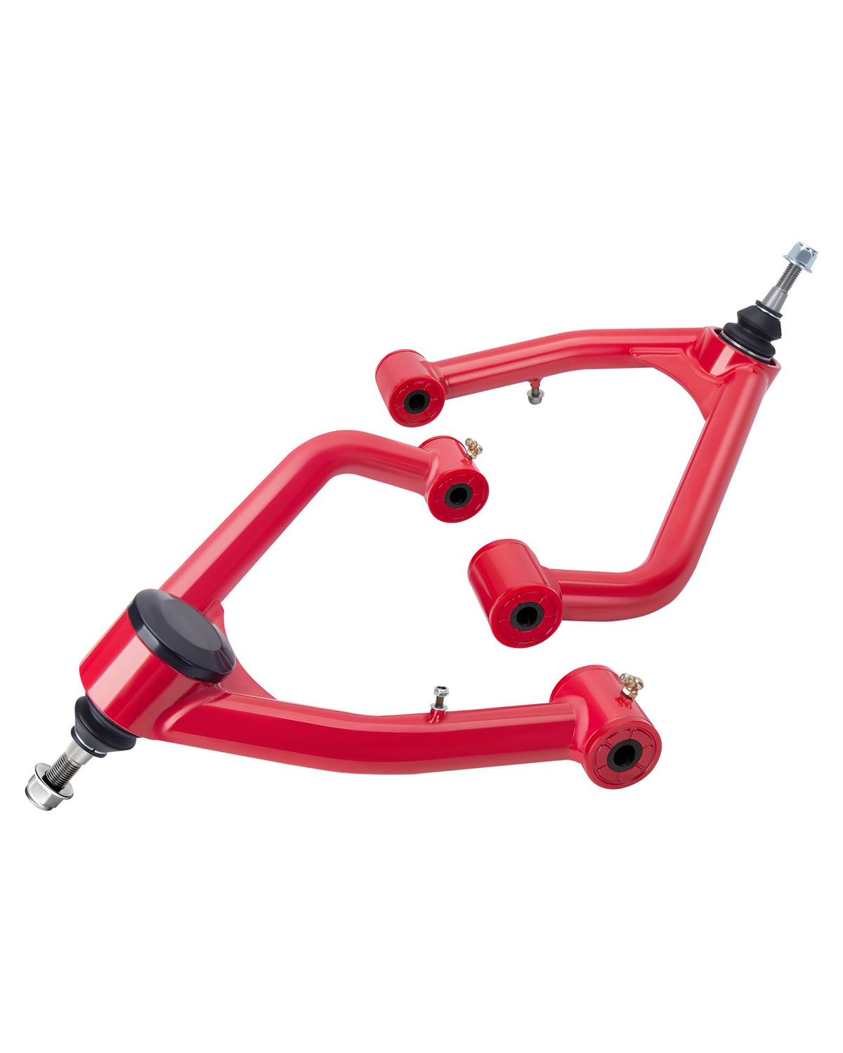 Upper Control Arms For 2-4 Inch Lift Fit 2007-2018 Chevy Silverado 1500 GMC Sierra 1500, Red Adjustable Suspension Control Arms 