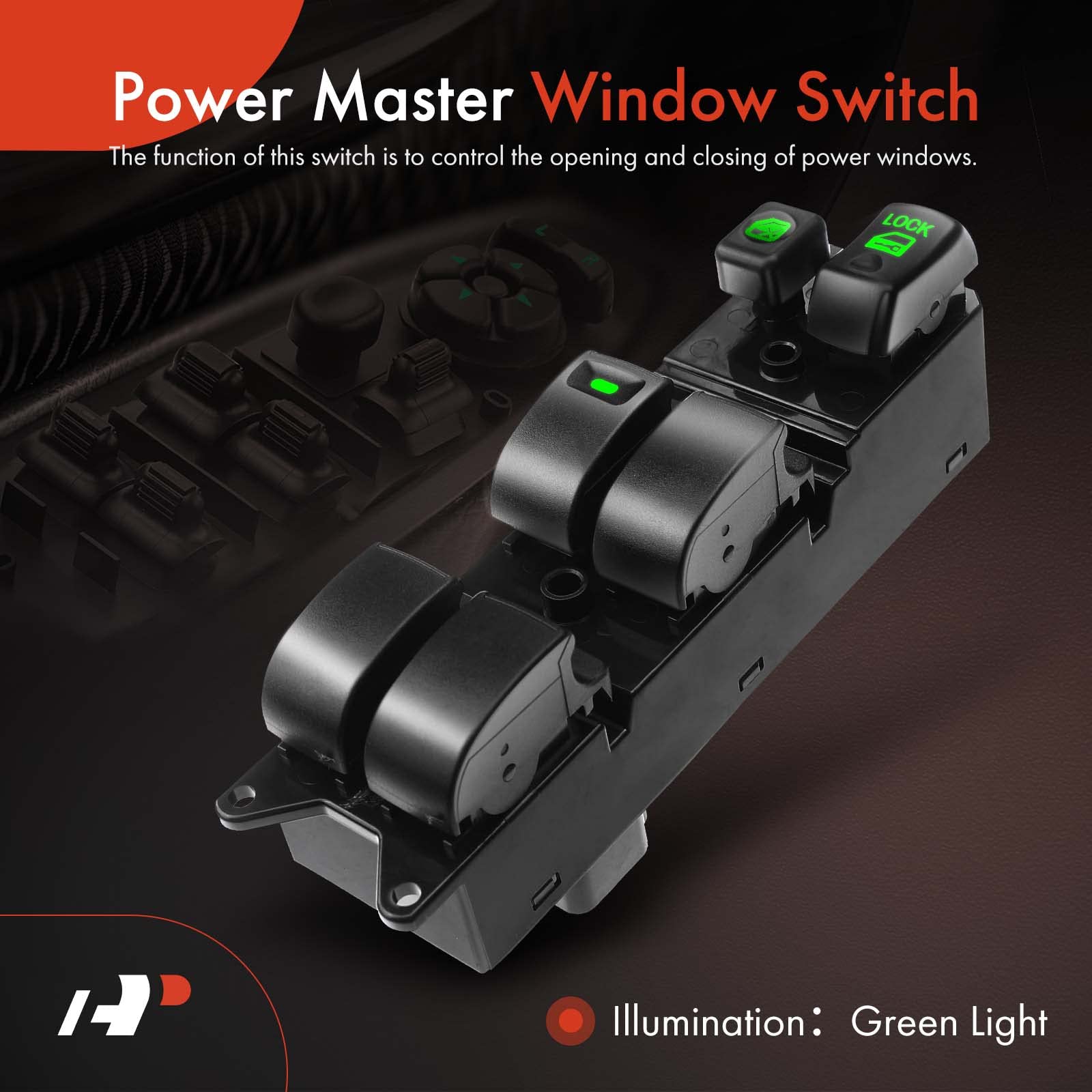 A-Premium Master Power Window Switch Compatible with Mitsubishi Lancer 2008-2015 L4 2.0L 4-Door Sedan, Front Left Driver Side, Replace# 8608A068