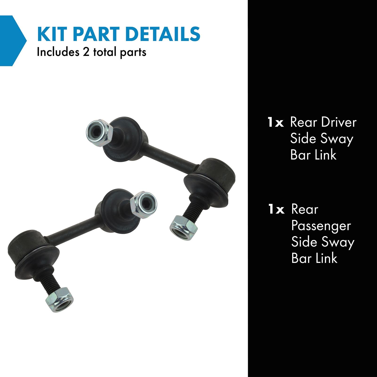 Trq Rear Sway Bar Stabilizer Link Set Compatible With 2013-2022 Acura Ilx 2006-2015 Honda Civic 2013-2014 Fit