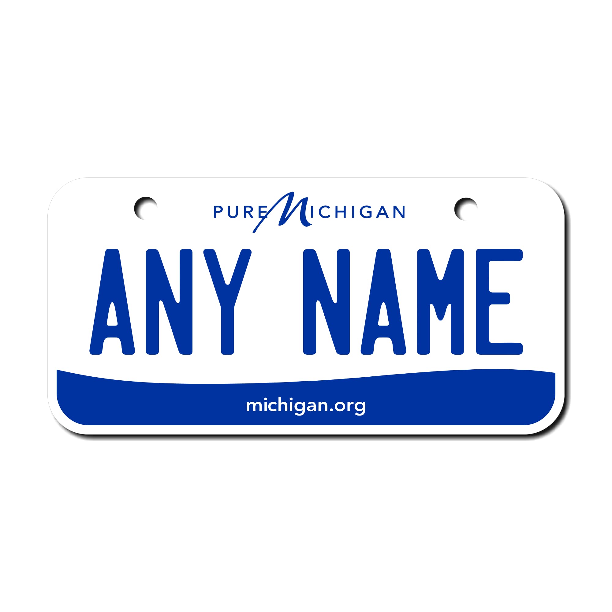Teamlogo Personalized Michigan License Plate - Sizes For Kid 'S Bikes, Cars, Trucks, Cart, Key Rings Version 3 (3 X 6 Aluminum L