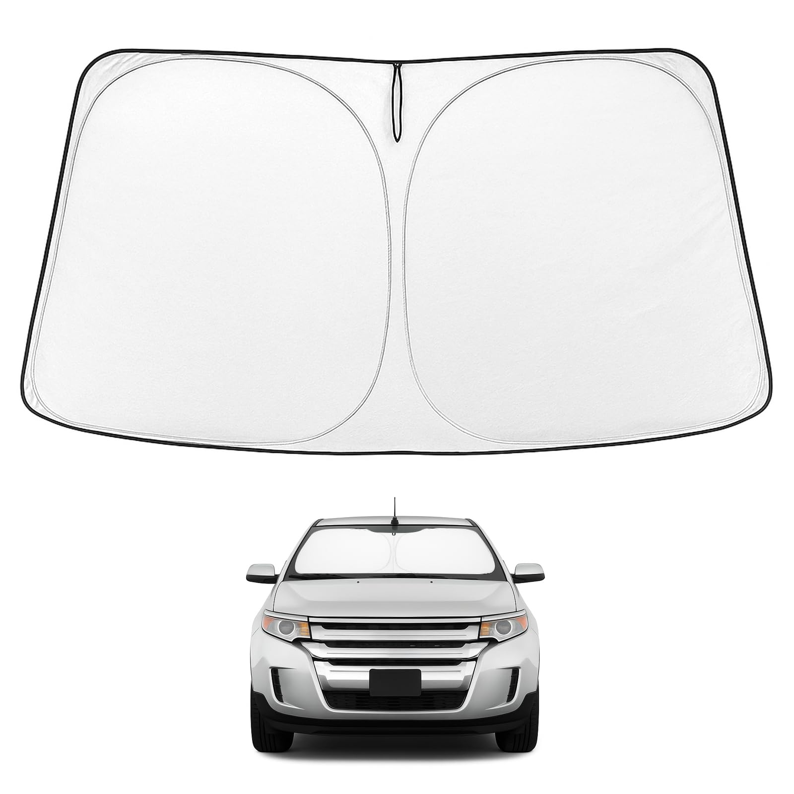 Proadsy 2025 Upgrade Windshield Sun Shade Custom Fit 2007-2014 Ford Edge Foldable Front Sunshade Protector Sun Visor Blocks Uv R