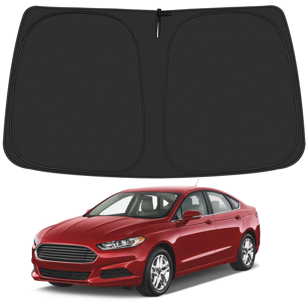 ULROLIT Windshield Sun Shade for 2013-2021 Fo-rd Fusion Accessories, Foldable Window Sunshade Sun Visor Protector, Front Windshi