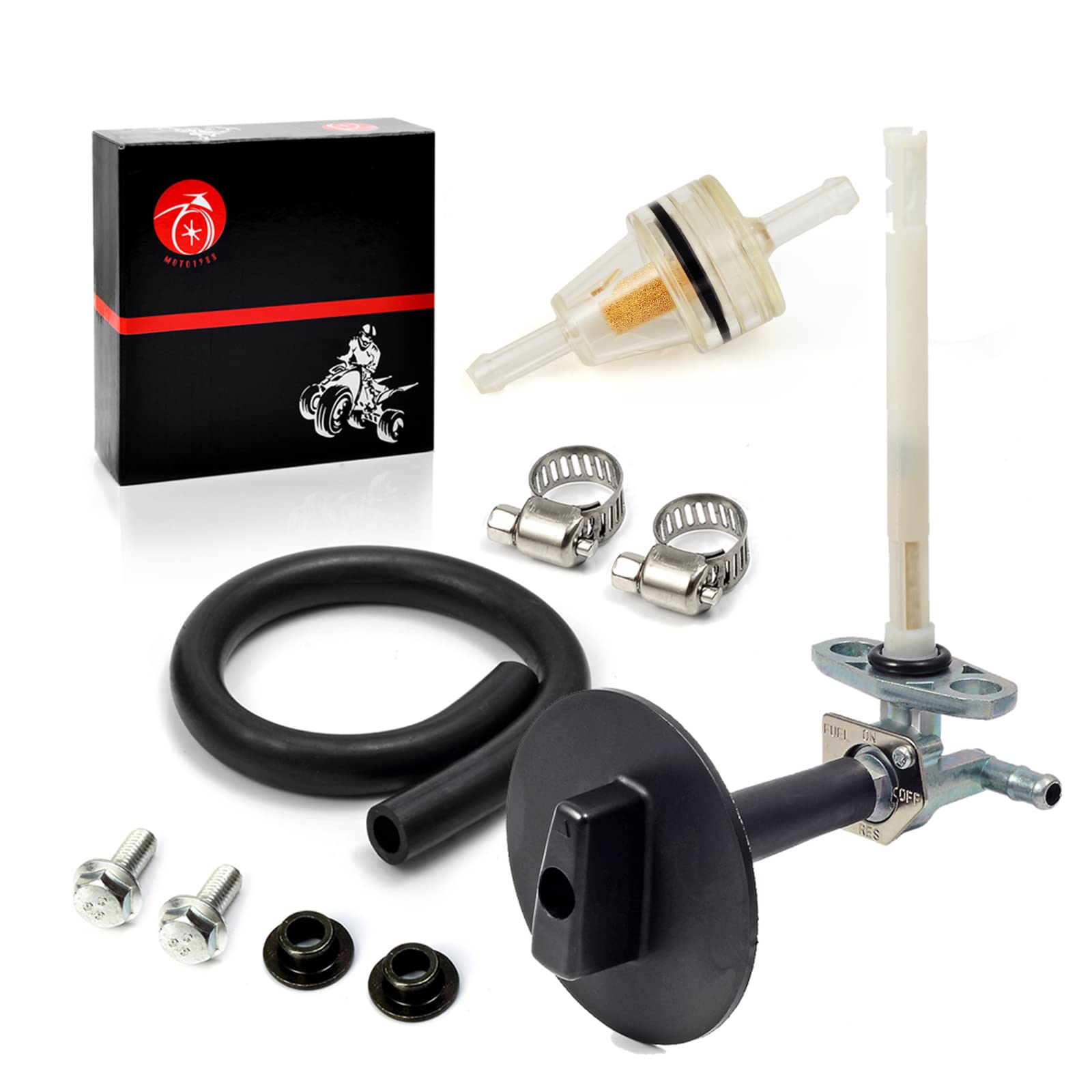 Fuel Valve Petcock & Lever Compatible With Honda Recon 250 Rancher 350 420 Foreman 400 Foreman 450 Fourtrax Foreman Rubicon 500