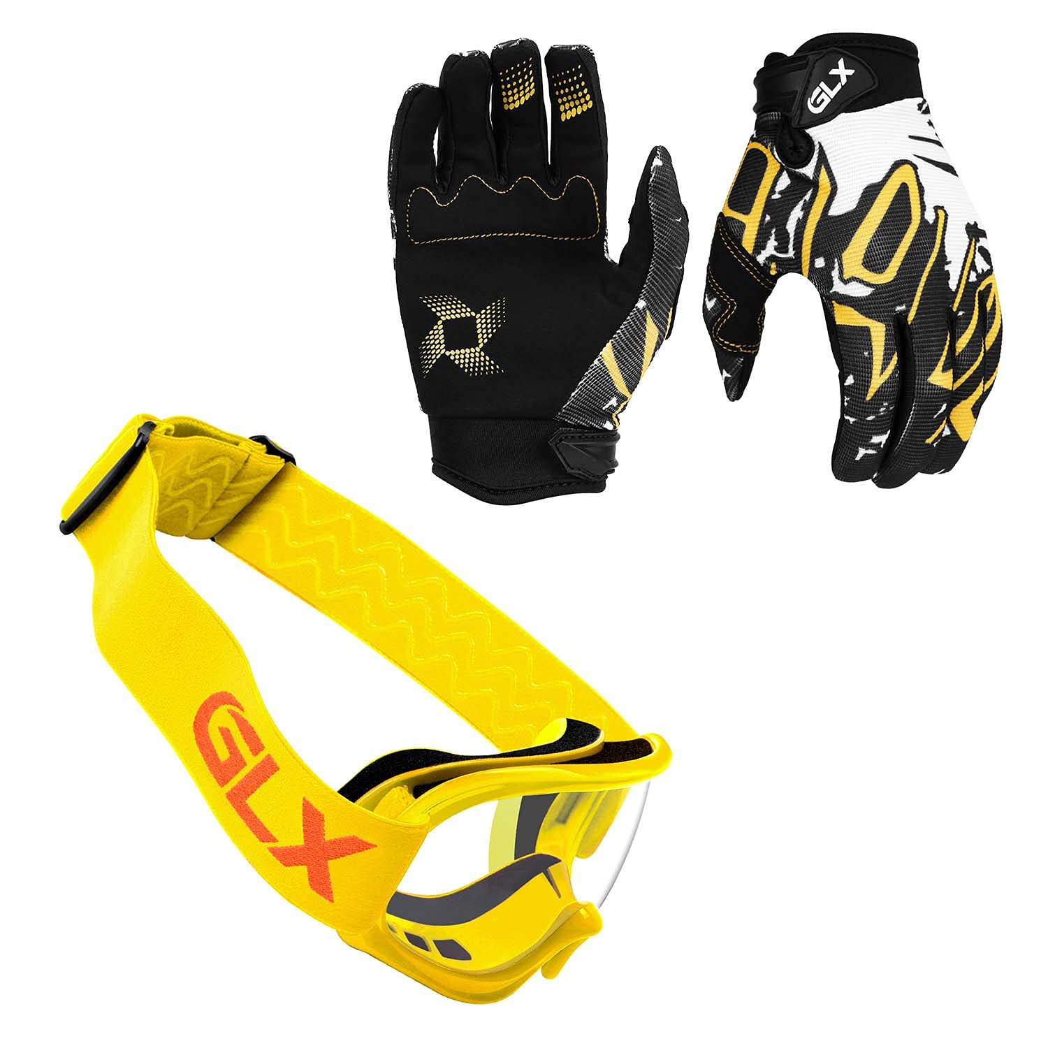 Glx Gx623 Youth Atv/Dirt Bike Helmet Combo - Retro Yellow, Small - Dot