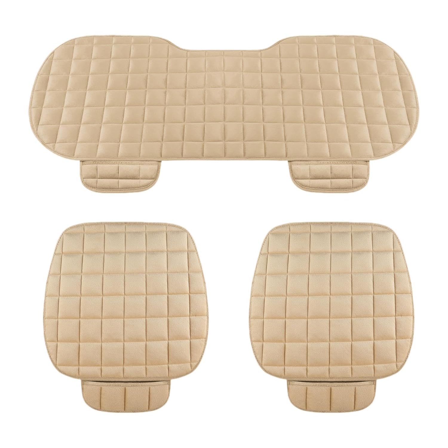 PITRUKRUPA ENTERPRISE Car Seat Cushion Set for Back Seat, Quilted Velvet Seat Pads with AntiSlip Bottom and Elastic Installatio