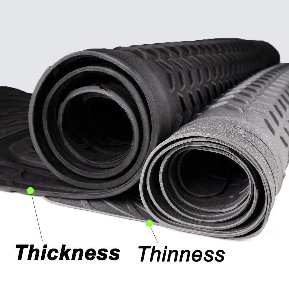 Pic Auto Heavy Duty Rubber Trunk Cargo Liner Floor Mats, Trimmable To Fit For Car, Suv, Van, Trucks (Large, Black)