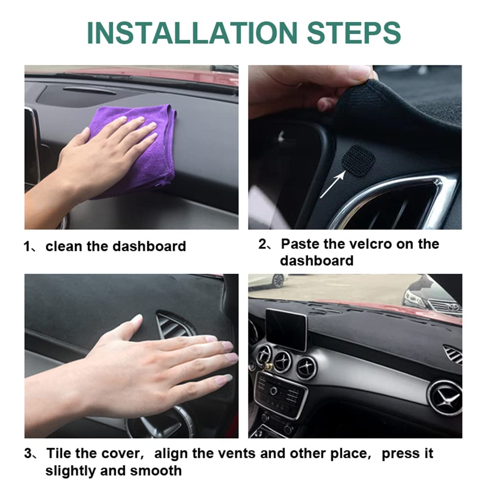 HanLanKa Dash Cover Mat Custom Fit for Toyota Camry 2002 2003 2004 2005 2006 with Cutout for Sensors and Dash Speakers, w/o Cuto