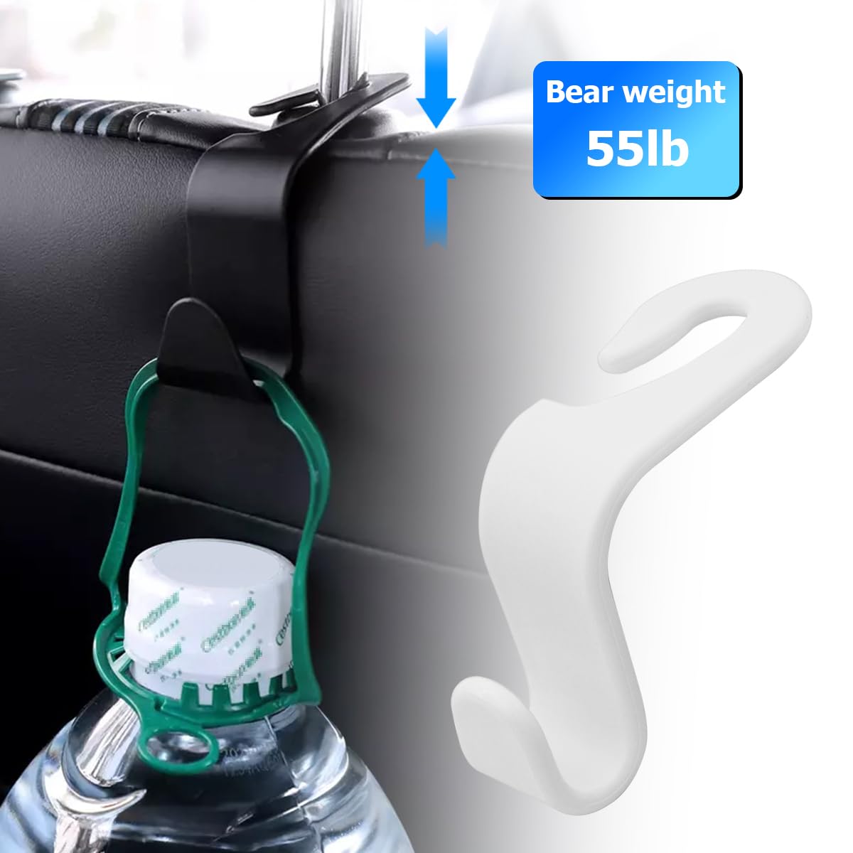 4Pcs Car Back Seat Headrest Hooks, Rear Car Seat Storage Headrest Hanger Holder Hooks Organizer, Universal Auto Interior Accesso