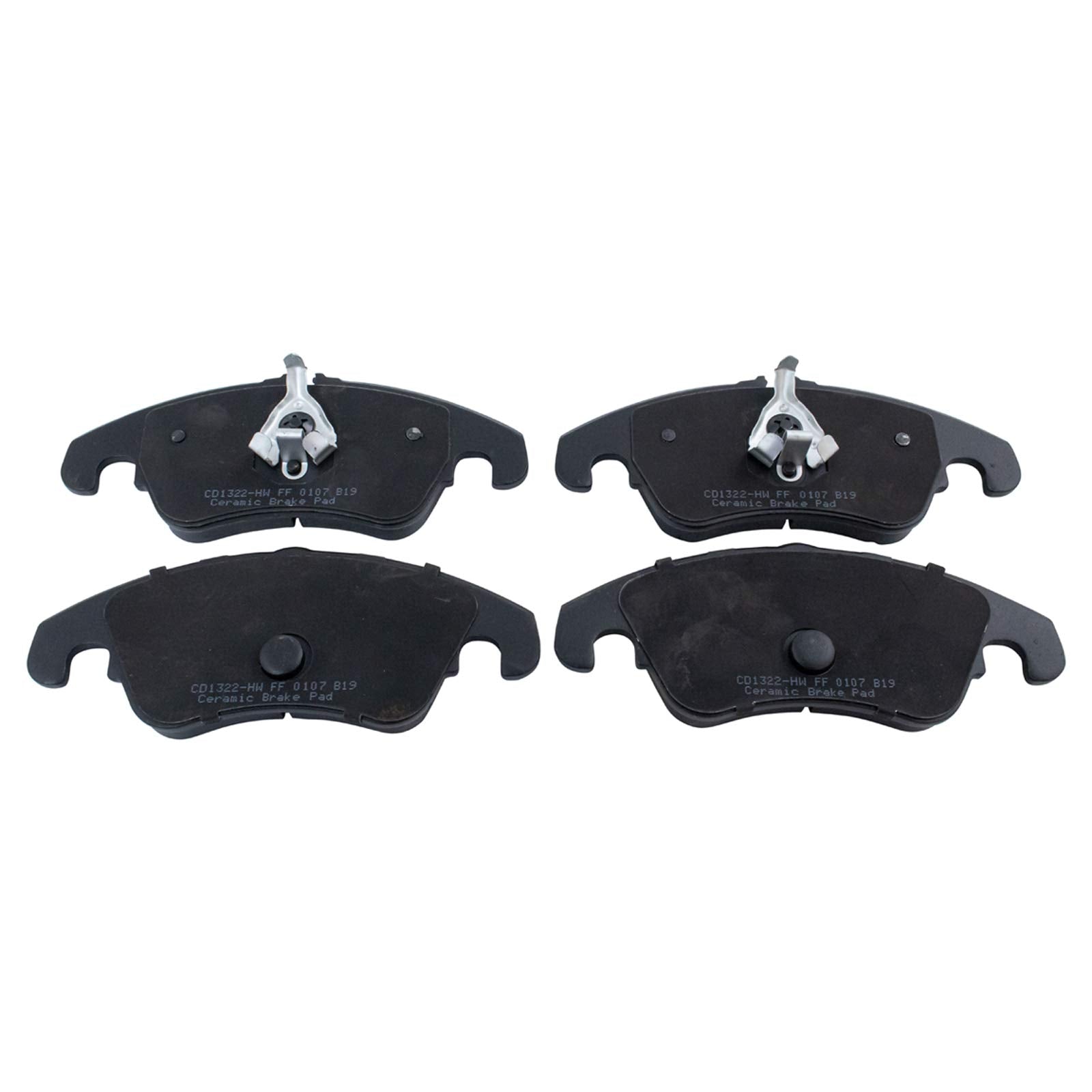 TRQ Front Posi Ceramic Brake Pad Kit Set for Audi A4 / A4 Quattro / A5 / A5 Quattro / A6 / A6 Quattro / A7 Quattro/Allroad / Q5