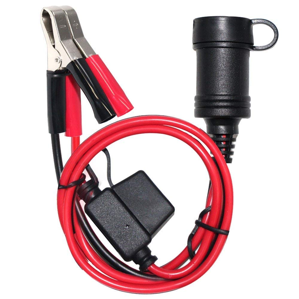 Sparking 5Ft 12V Female Car Cigarette Lighter Socket Extension Cord With Battery Alligator Clips Car Battery Clip-On Extension C