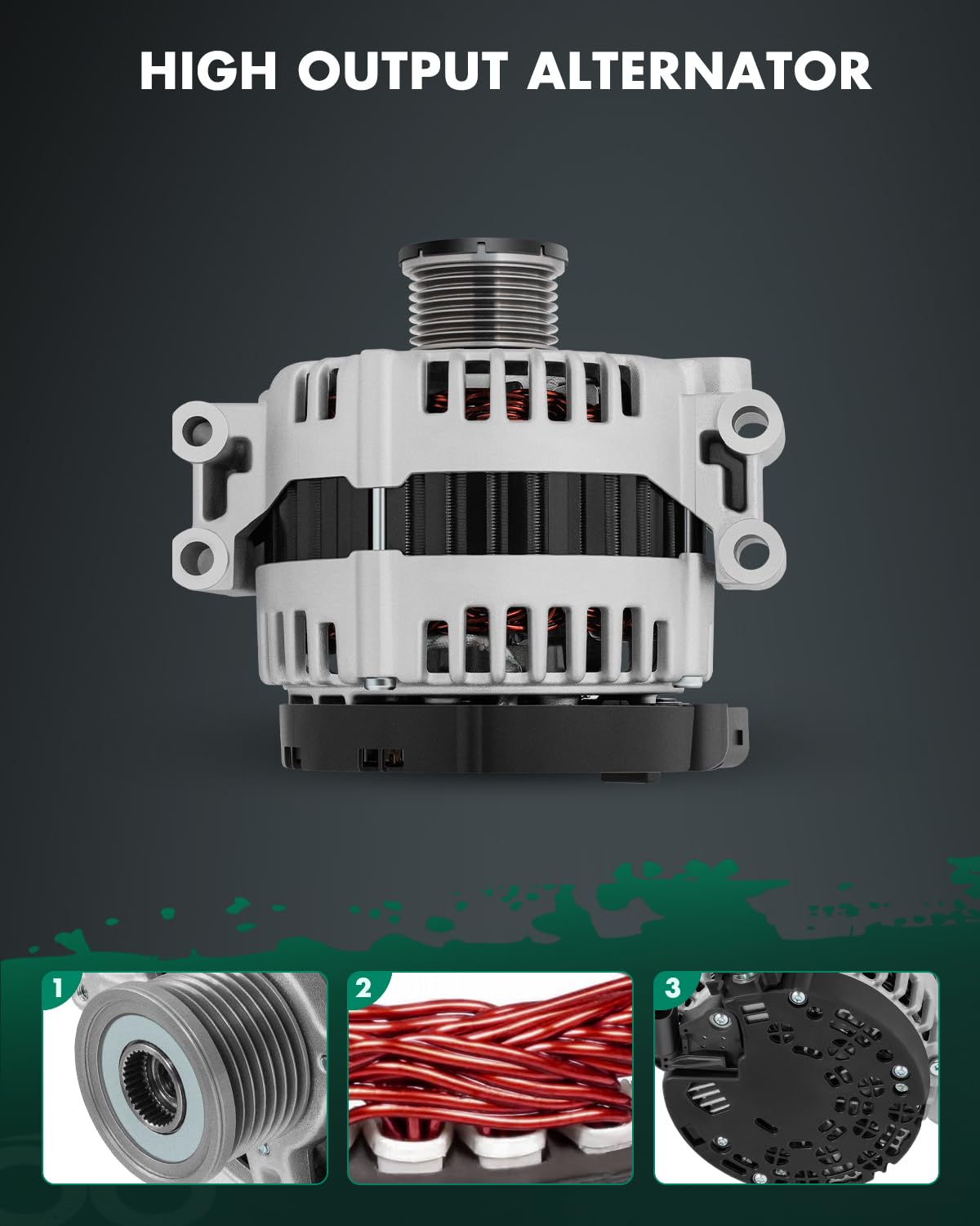 SCITOO Alternator Fits for BMW 135i 3.0L 2008-2010, 335i 3.0L 2007-2010, 335is 3.0L 2011-2013, 535i 3.0L 2008-2010- 12V 180Amp C