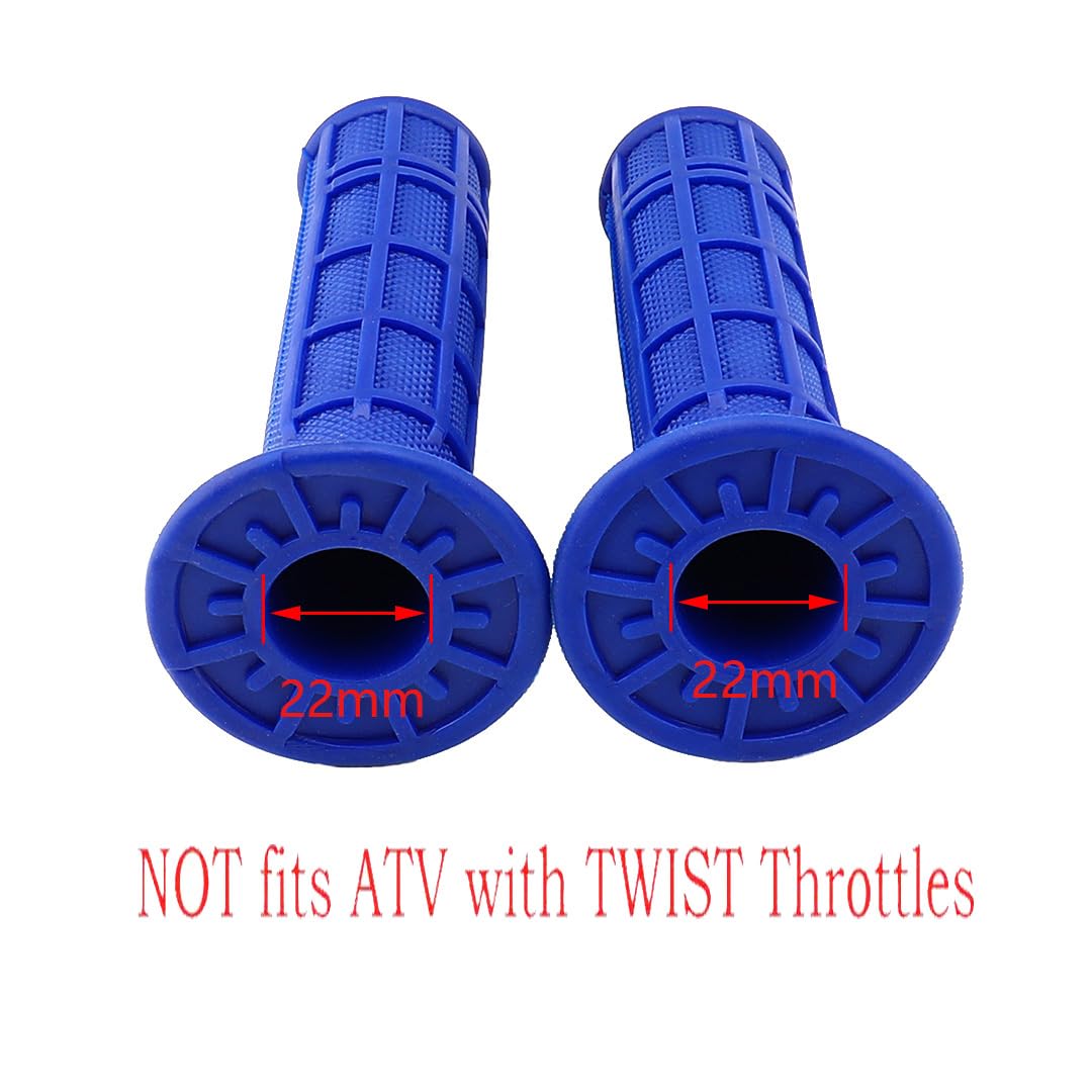 Atv Hand Grips 7/8' Soft Rubber Grip Compatible With Atv Arctic Cat Suzuki Yamaha Kawasaki Honda 400Ex -Blue